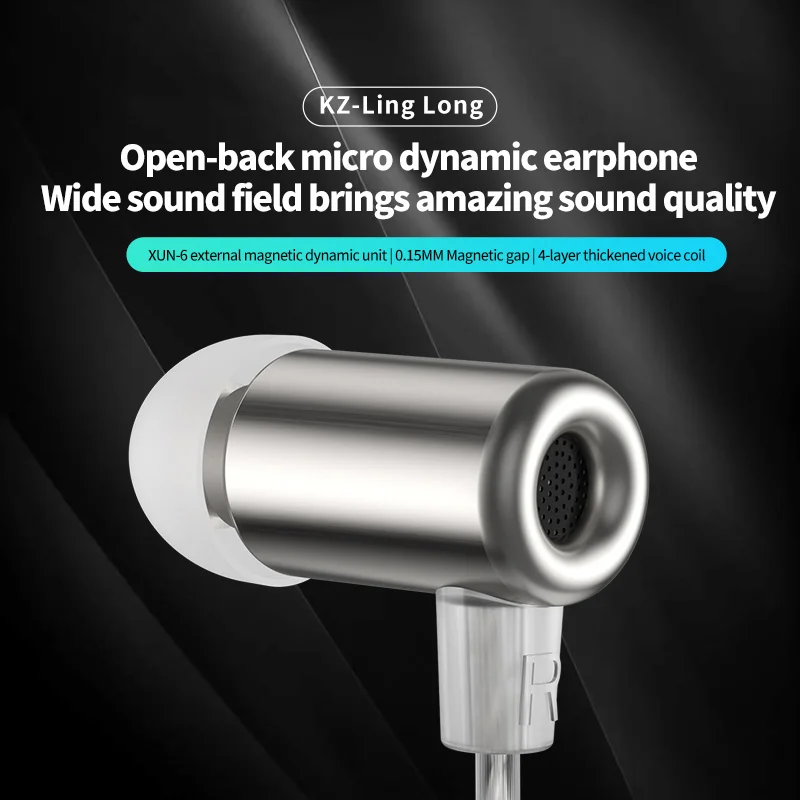 KZ LingLong Kopfhörer 1 Dynamische HIFI Bass Earbuds In-Ear-Monitor Kopfhörer Sport Noise Cancelling Headset