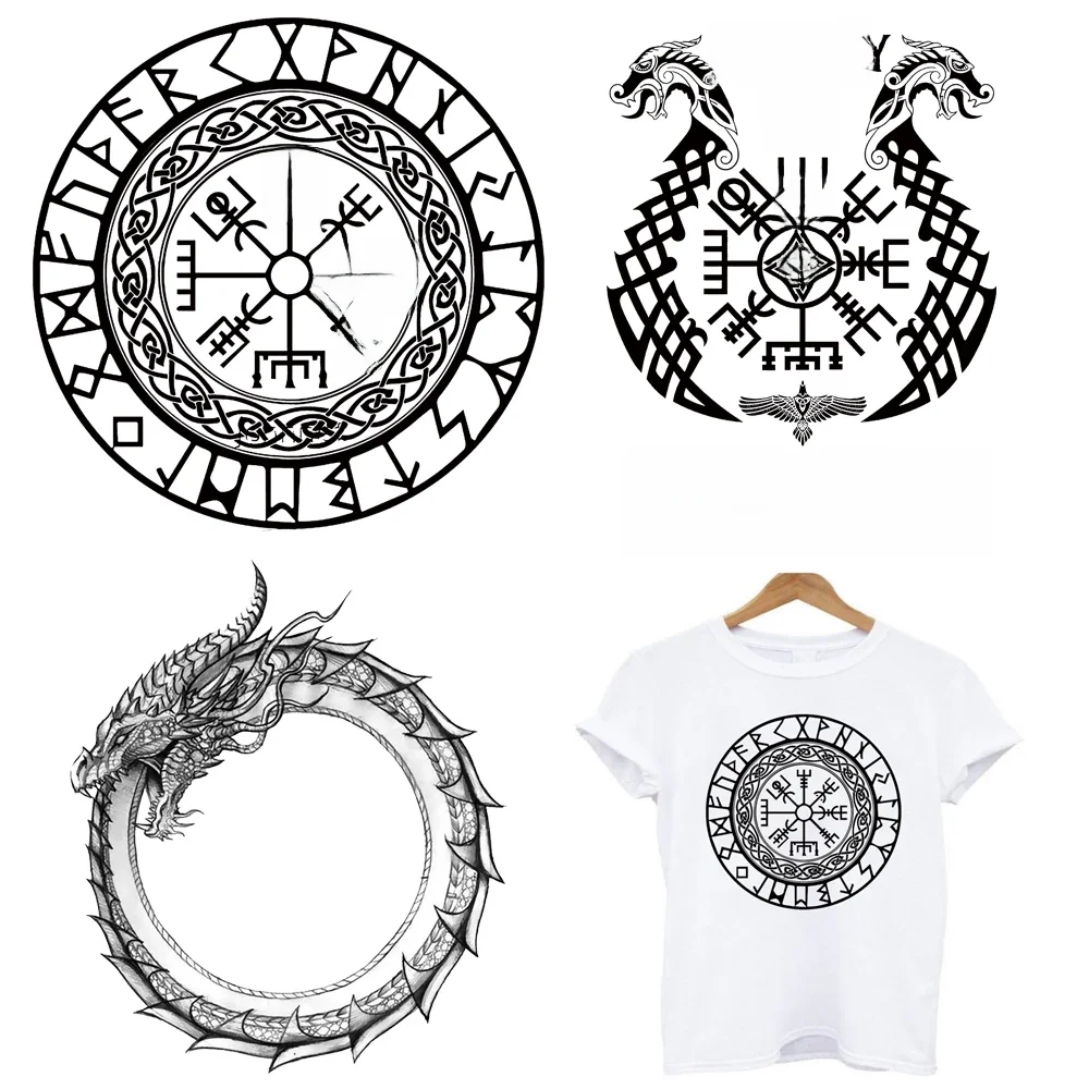 2 pièces/lot Viking fer sur patchs Fusibles pour vêtements transfert thermique thermique autocollants thermoadhésifs T-Shirt repassage personnalisé bricolage