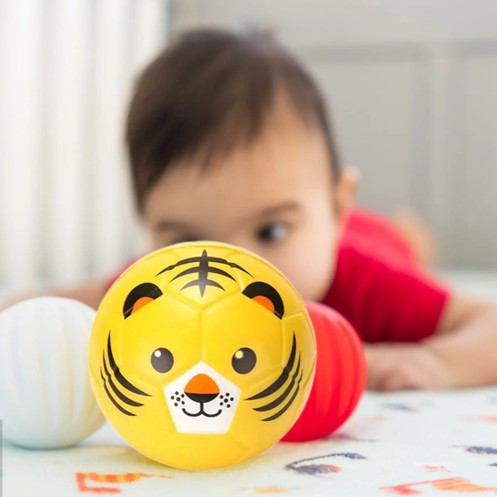 Kids Soccer Ball Mini Soccer Educational Toy Learning Portable Cartoon Animal Soft Ball for Practice Indoor Training Outdoor