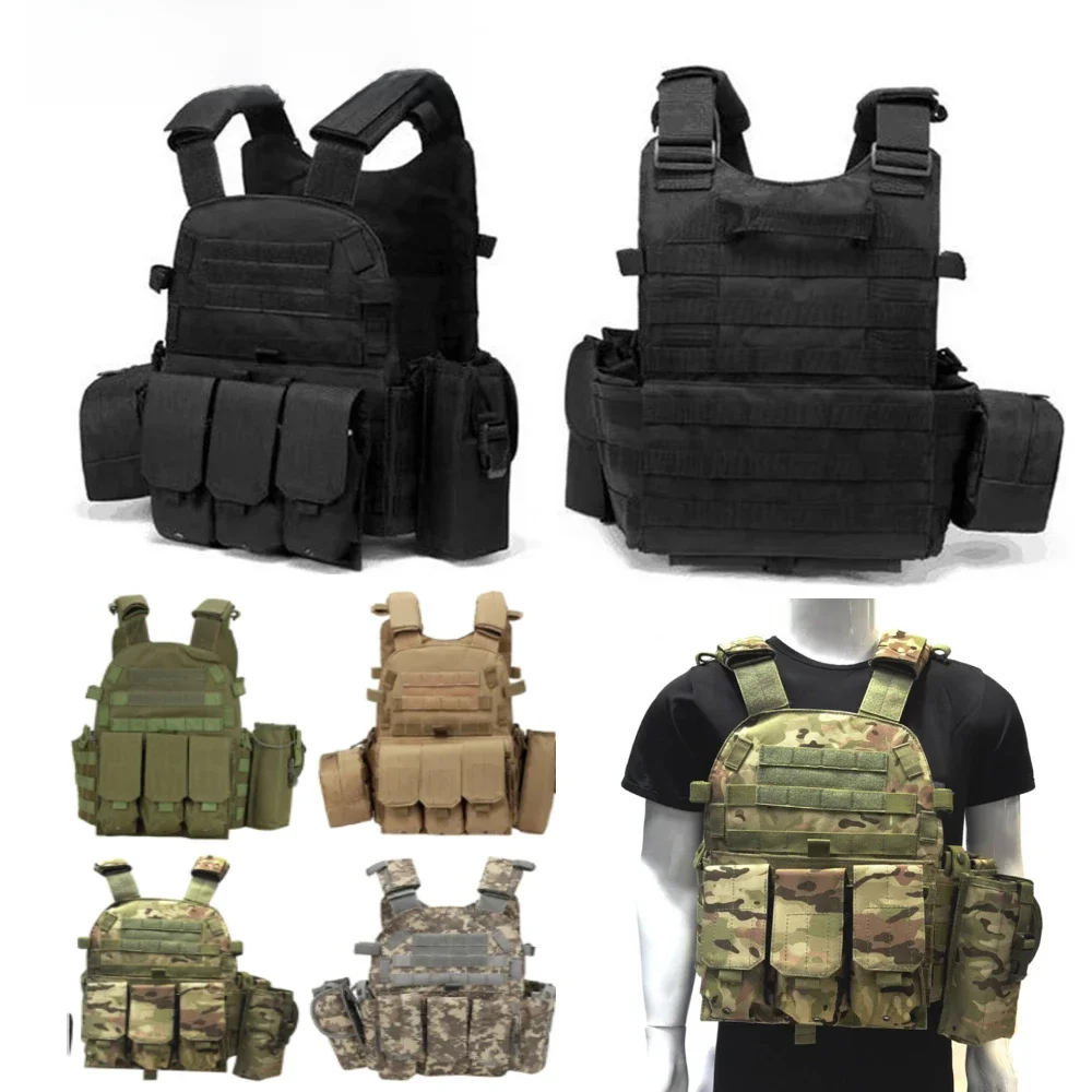 AliExpress Camouflage Plate Carrier Vest Multi-Functional Paintball Airsoft Vest Adjustable Men Women Combat Equipment for Outdoor Cycling