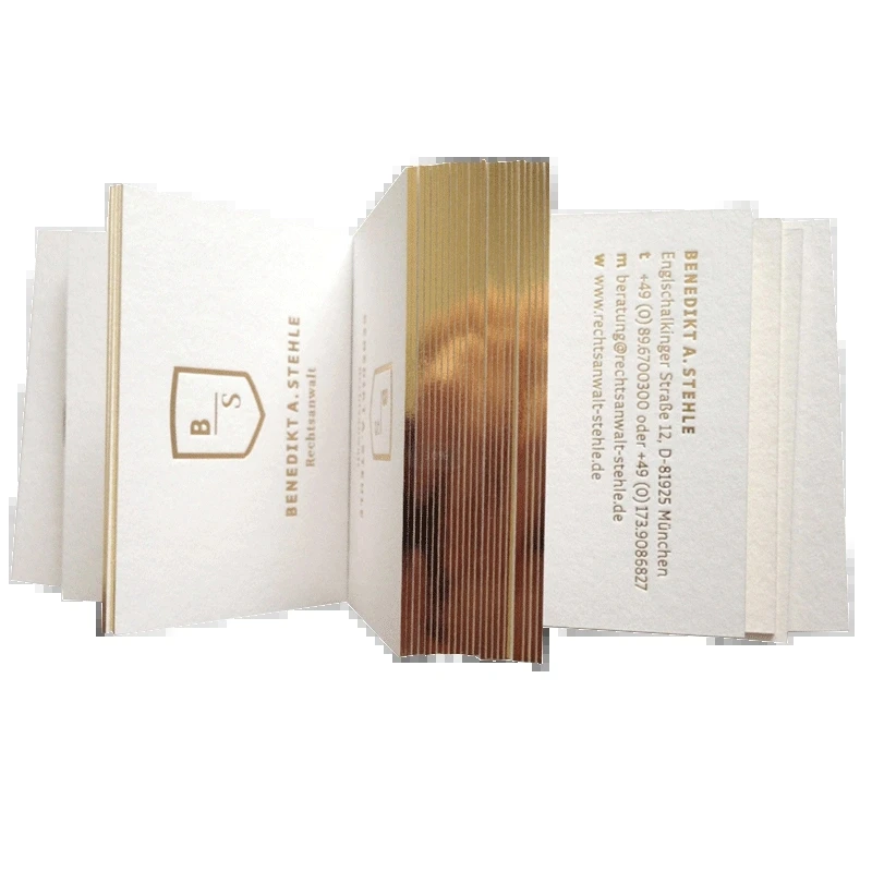 

High Grade Business Card 600gsm Cotton Paper Letterpress Colored Edges Customized Printing