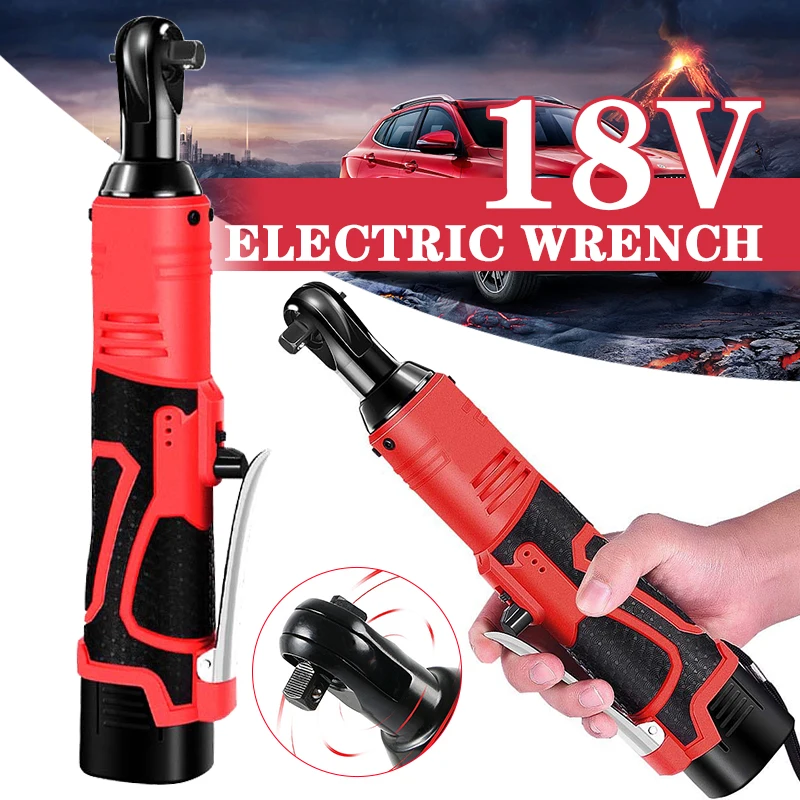 12V Electric Wrench Screwdriver 3/8 Cordless Ratchet Wrench Scaffolding Right Angle Wrench Power Tool Maximum Torque 65N.m