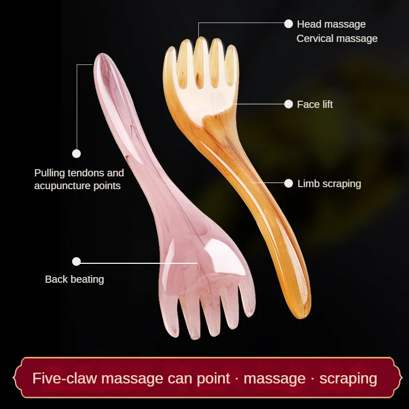 Five-claw Head Massager Scalp Gua Sha Stick for Body Neck Leg Visage Massage Meridian Comb Acupuncture Point Press Massage Tool