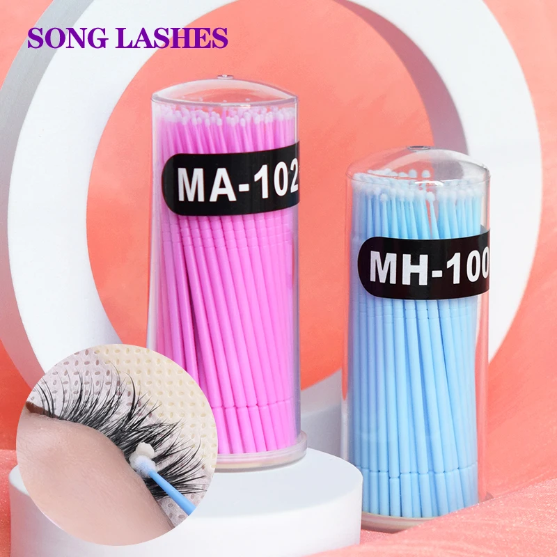 

SONG LASHES 100 Pcs Disposable Micro Eyelash Brush High Quality False Eyelashes Extension Professional Makeup Supplies