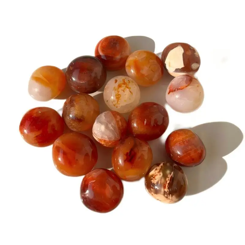 Carnelian Tumble Stone Natural Healing Crystal for Energy Boosting Worry Stone Feng Shui Witchcraft Home Decor