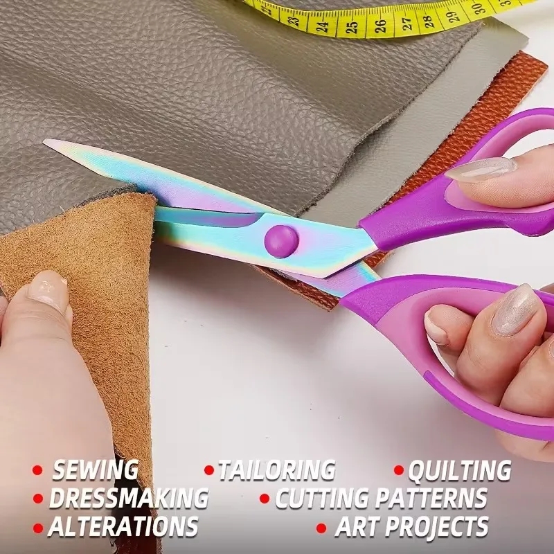 1PC Ultra Sharp Stainless Steel Titanium Coated Scissors for Craft Sewing Artistic Creation Multi-Purpose Sharp Scissors