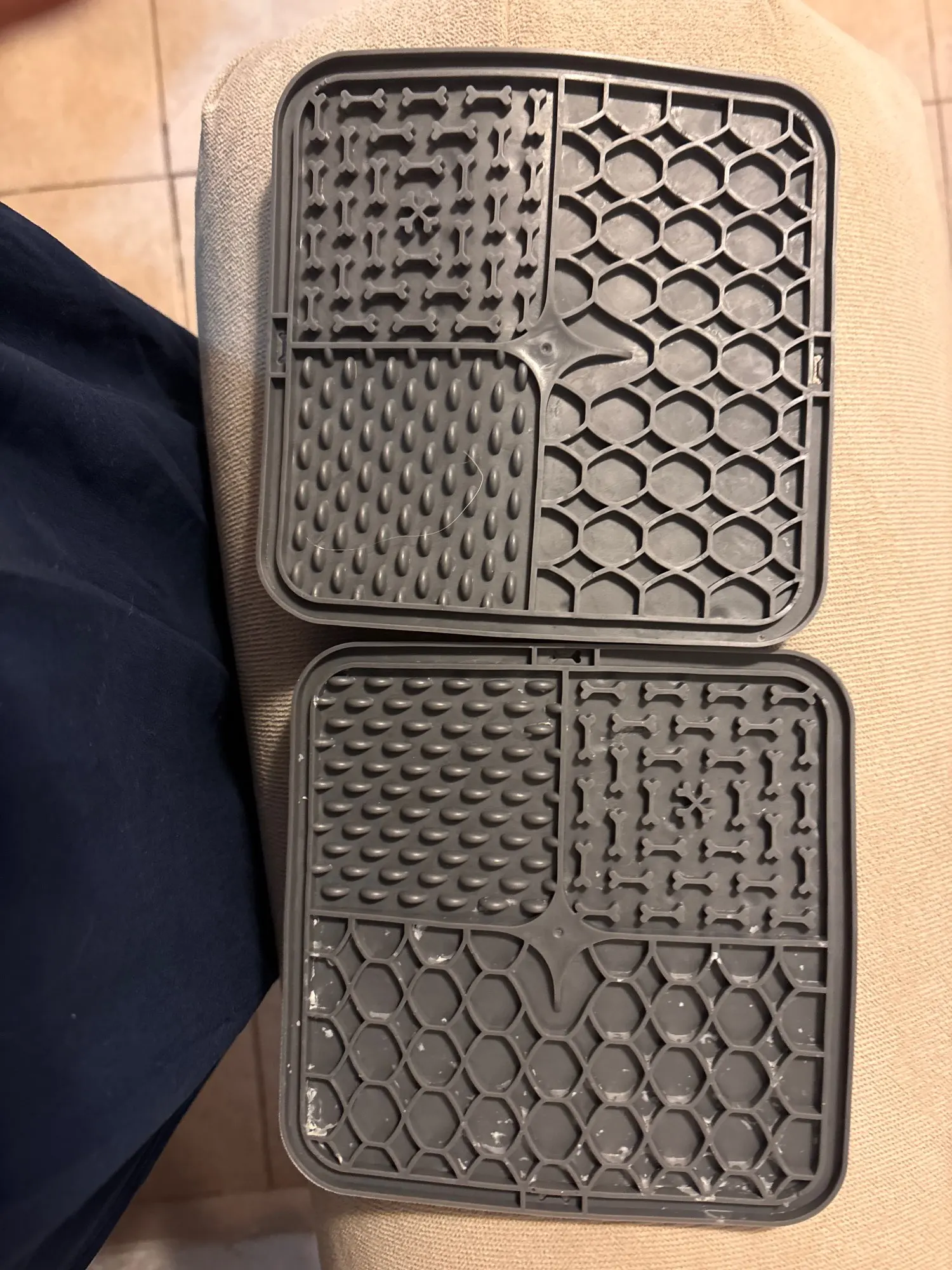 Customer review photo for Dog Lick Mat with Suction Cups