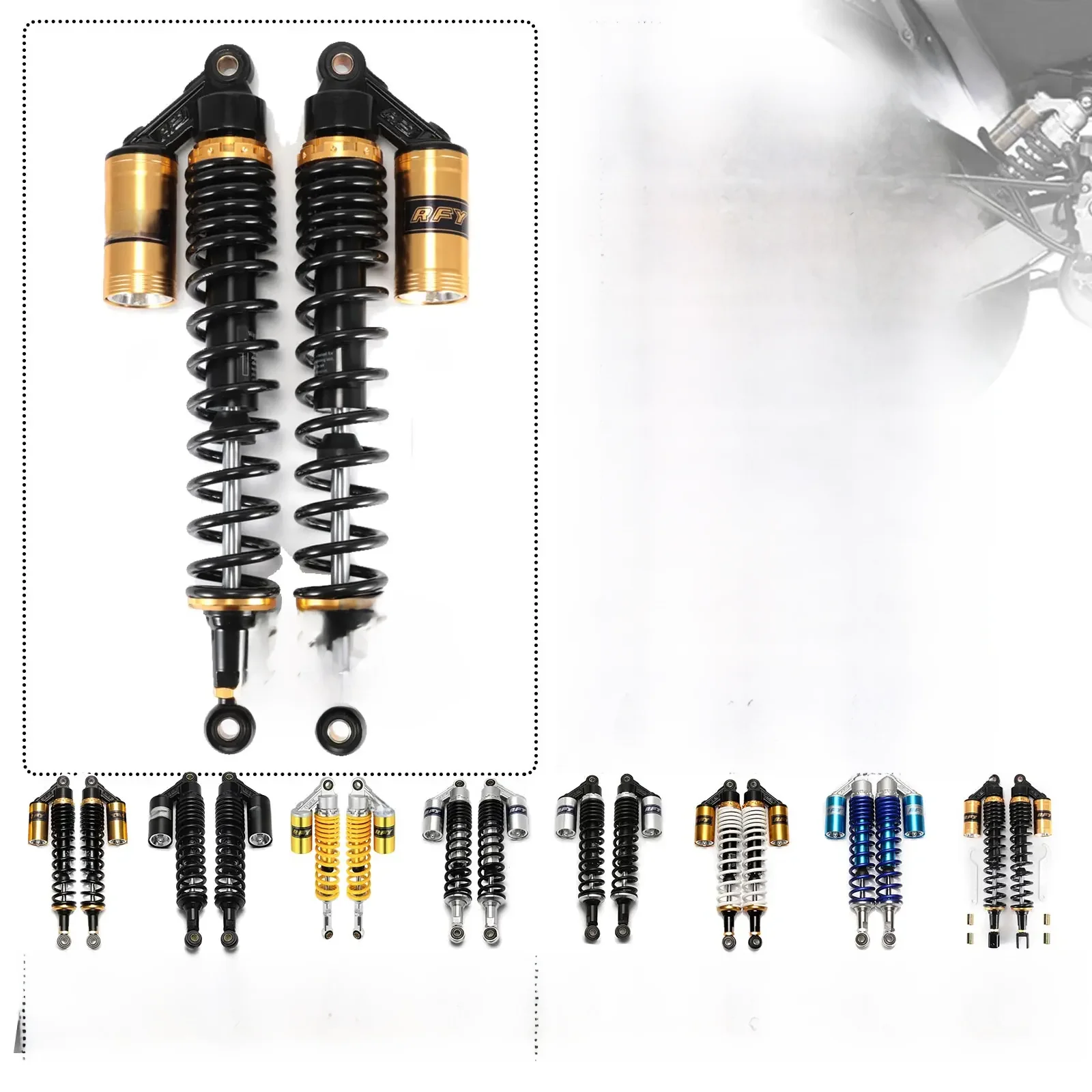 AliExpress 400mm 380mm 360mm 440mm Shock Absorbers Motorcycle Motorcross Moto Accessories Suspensation Protector Bike Dirt Quad Scooter ATV