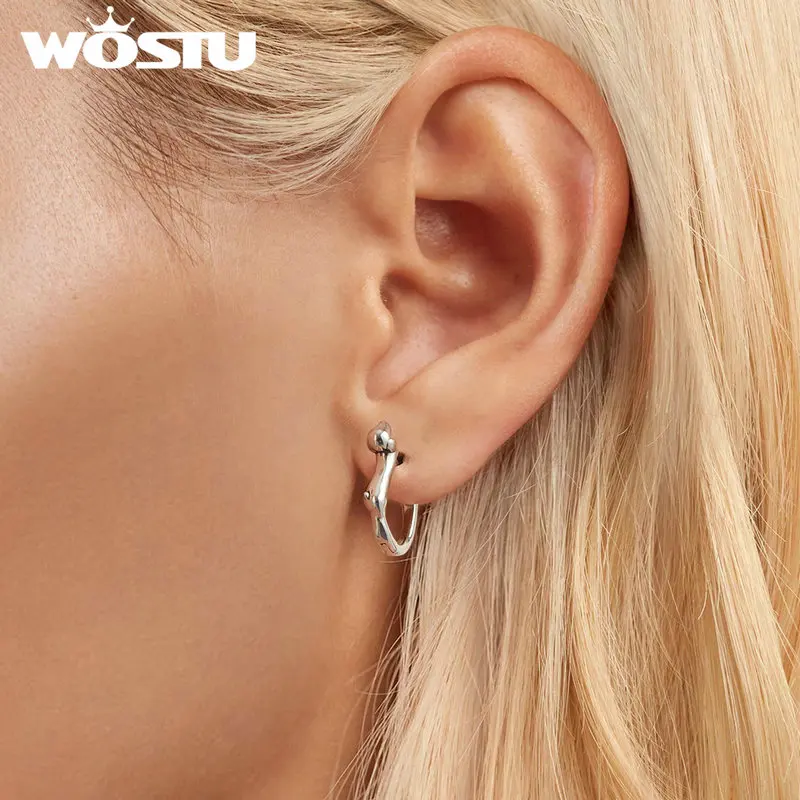 WOSTU Original 925 Sterling Silver Lying Dachshund Hoop Earrings Dachshund Ear Buckles for Women Dog Lovers Special Gift Jewelry
