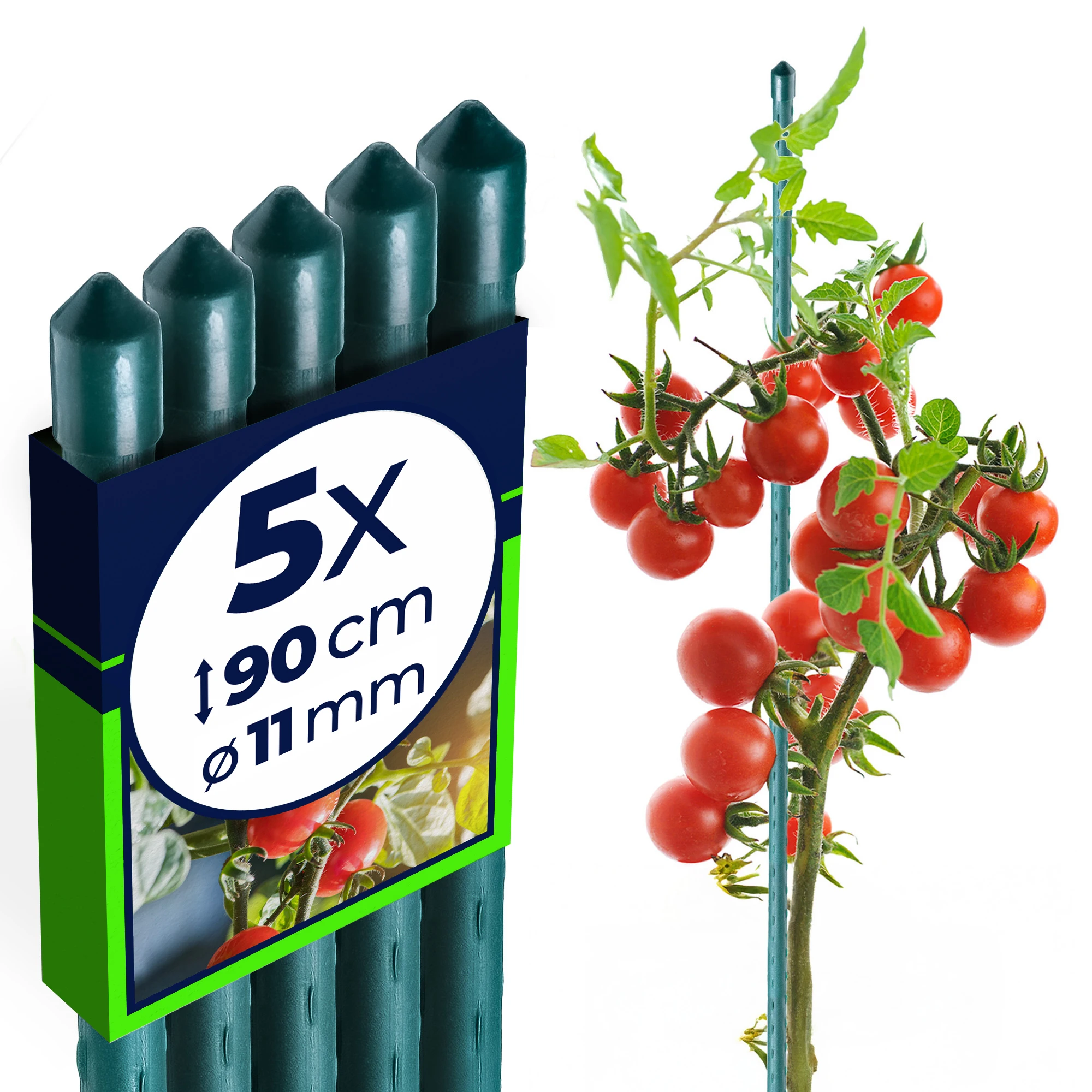 Kadax Plant Pole 90Cm Pole Peg Tomaat Gecoat Staal 5 Stuks