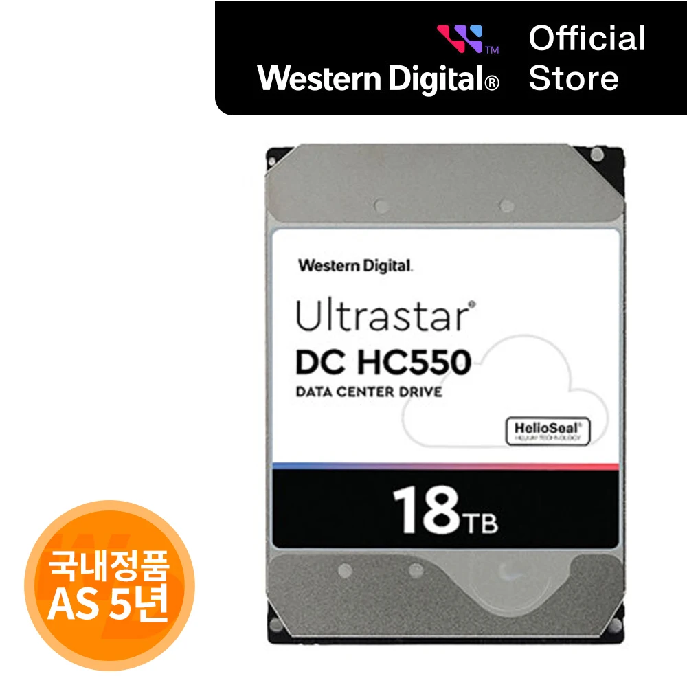 (Stock out) [WD Korea General version] WD ULTRASSTAR 18TB Ultra Star DC HC550 WUH721818ALE6L4 Domestic genuine AS 5 years SATA (domestic same day delivery)