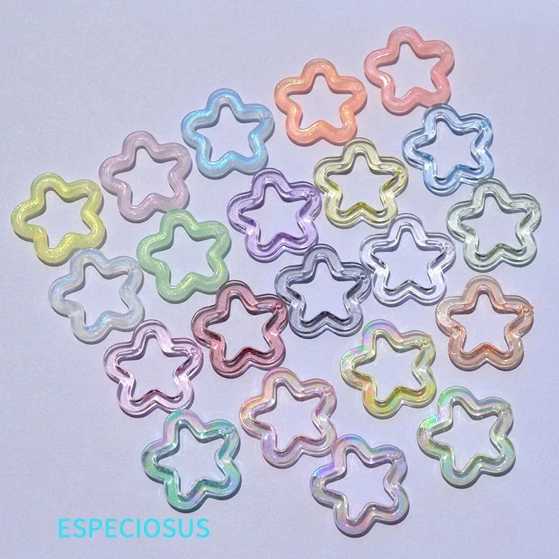 Noctilucent Multi Color Hallow Blossom akrylowe koraliki kolczyki Charms Flower Spacer akcesoria naszyjnikowe DIY dział biżuterii — zdjęcie 2