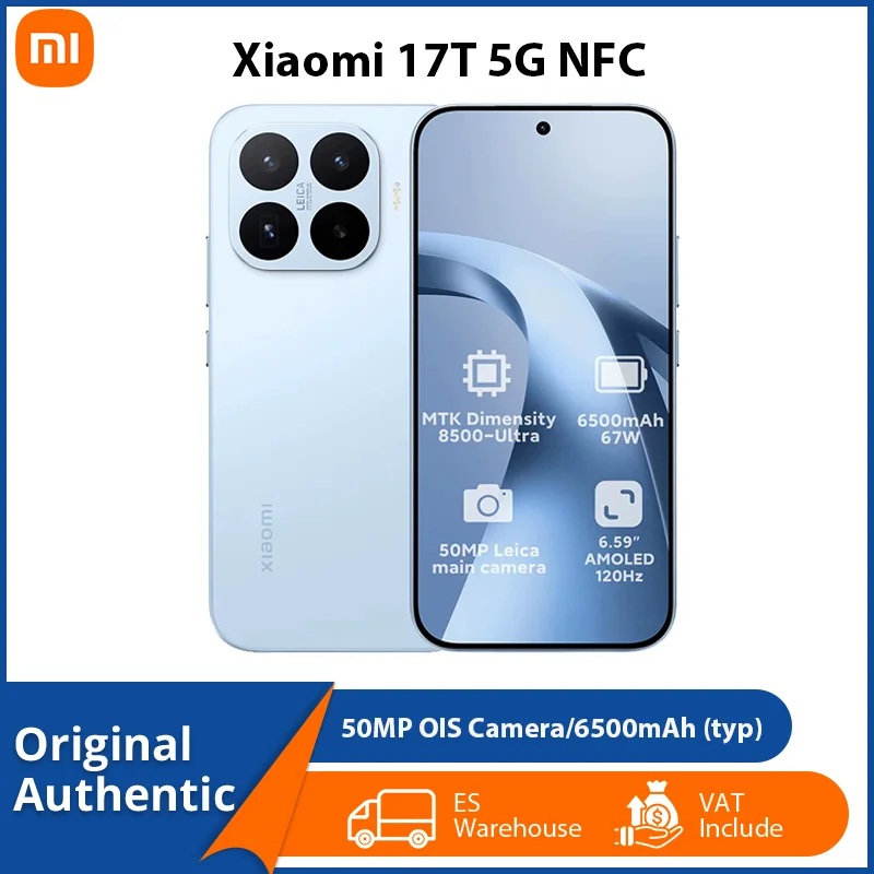 Xiaomi 17T 5G NFC Smartphone MediaTek Dimensity 8500-Ultra 6.59" 120Hz Oogvriendelijk Display 50MP Leica Camera 6500mAh Batterij