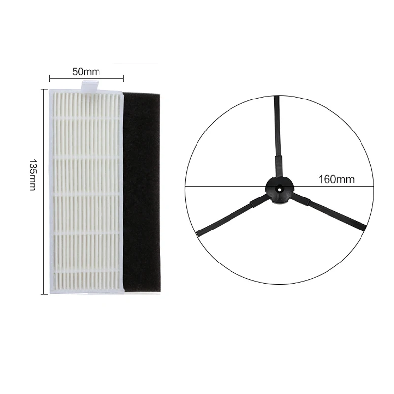 Spare For Kitfort Kt-519 Main Side Brush Hepa Filter Pre Filter Cover Replacement Strainer Robot Vacuum Accessories