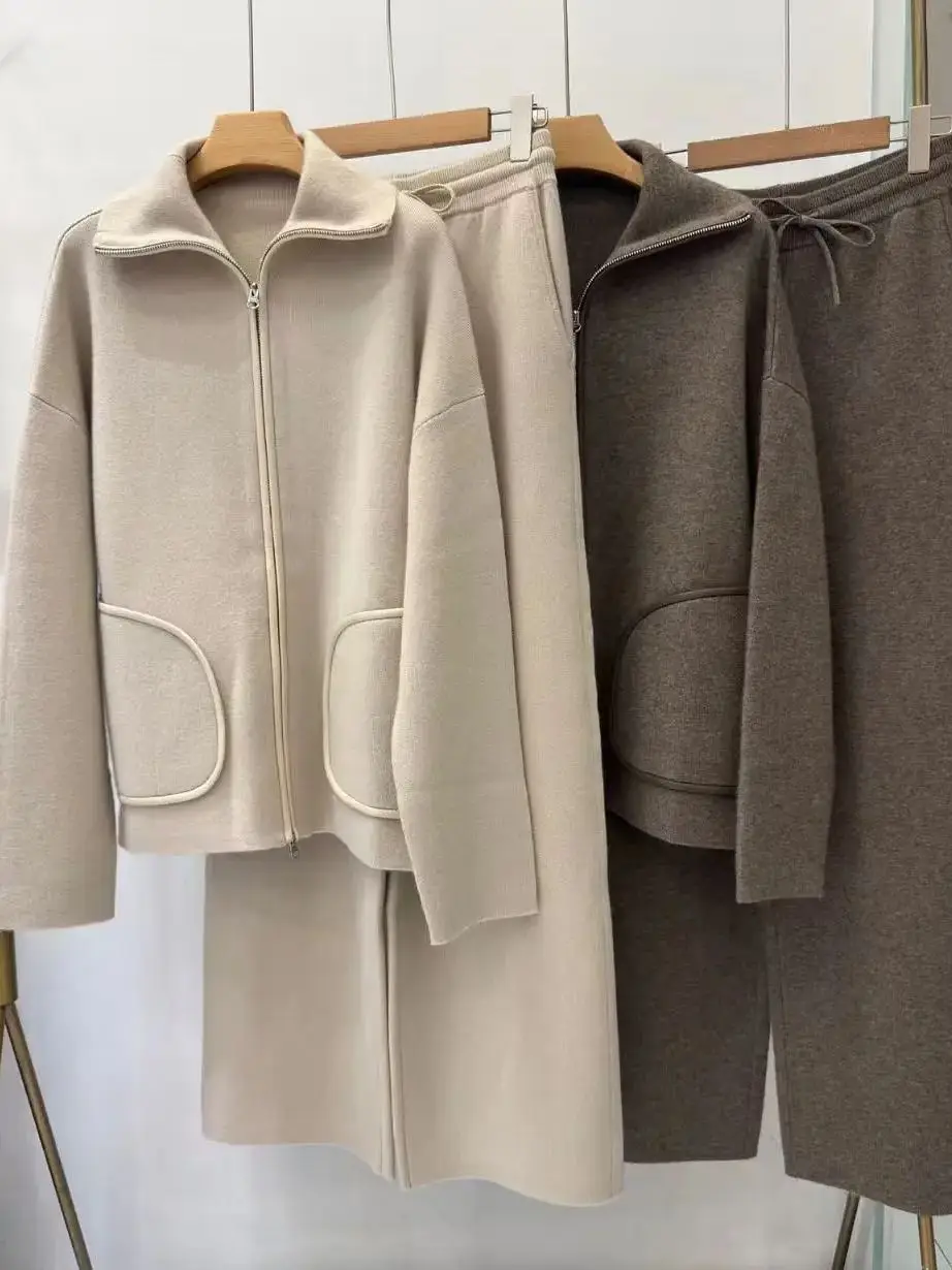 

Женский однотонный элегантный шерстяной кашемировый костюм