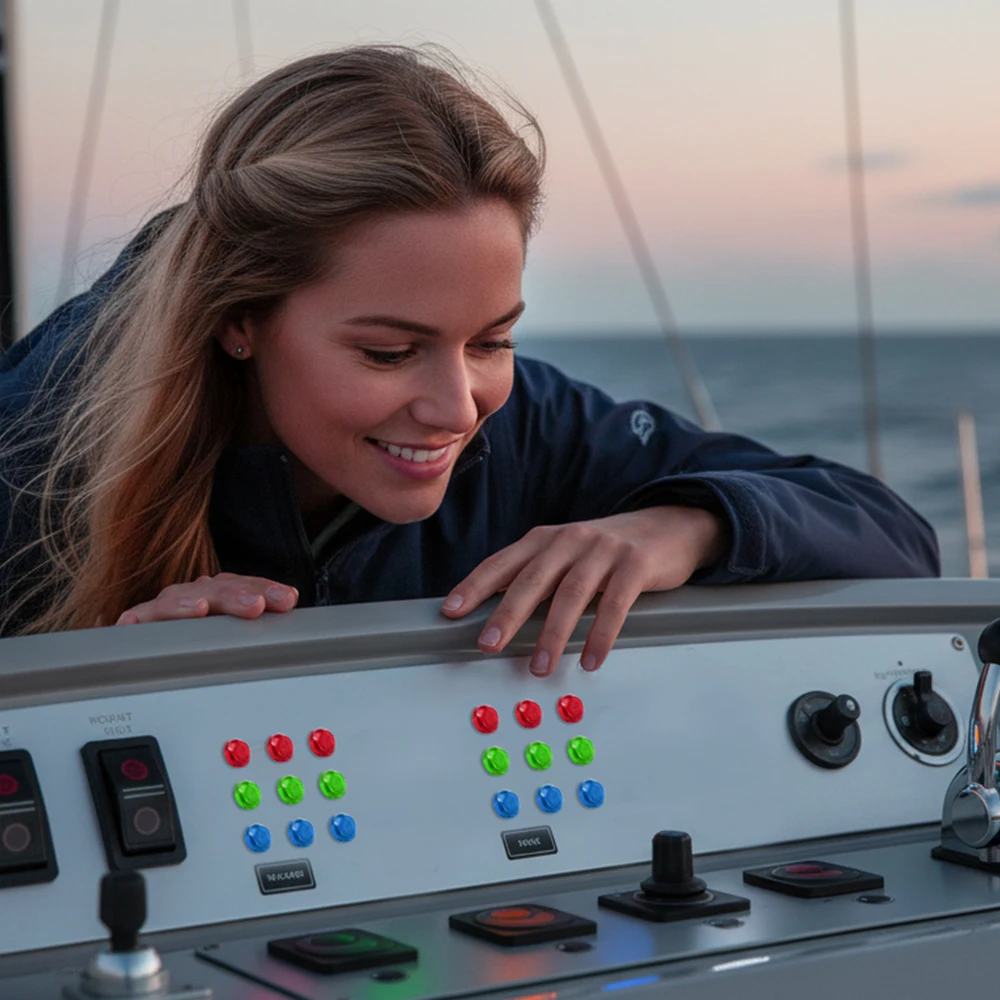 FILN 3 Stück 10mm Kunststoff-Einbau-LED-Anzeigeleuchte 12V 24V 110V 220V Vorverdrahtete Signal-Pilotlampe für Auto Boot LKW Marine – Detail 6
