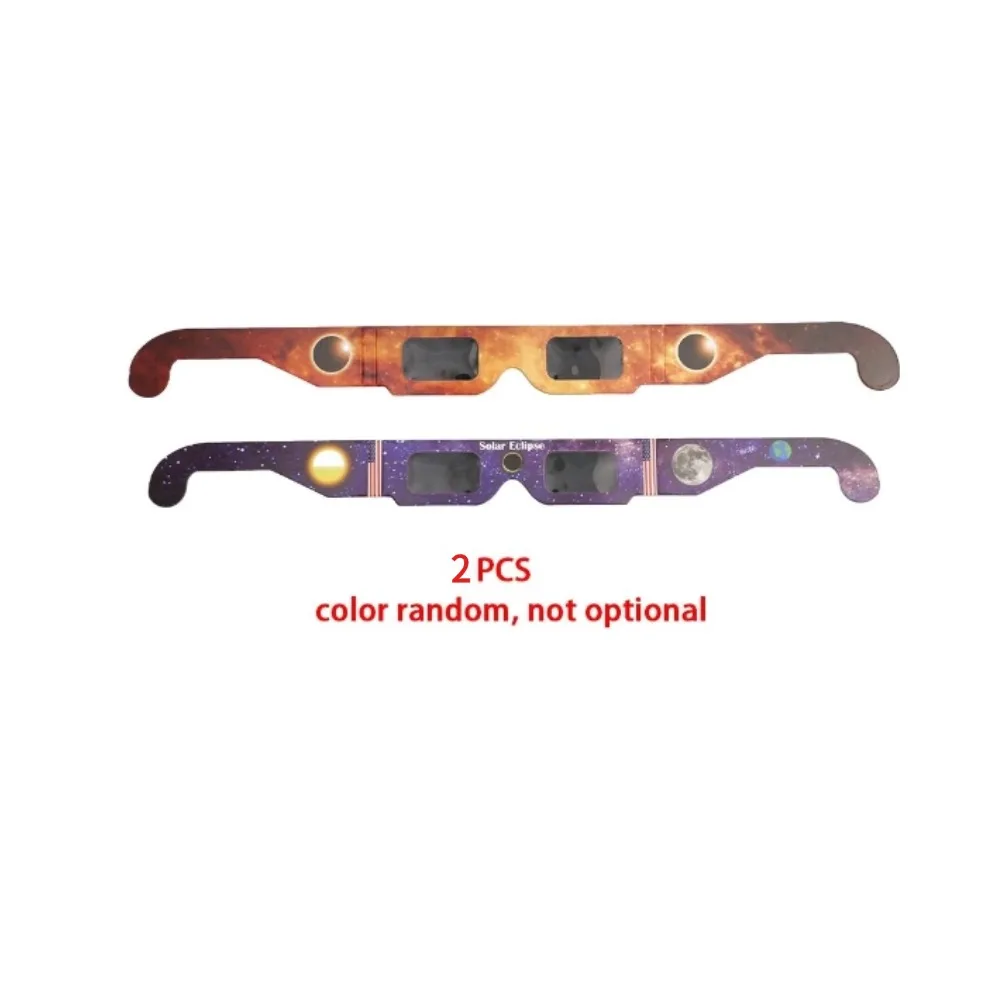 1–100 Stück Papier-Sonnenfinsternisbrillen, Anti-UV-Sichtbrillen, sichere Beobachtungsbrillen, Sonnenbrillen zum Schutz der Augen, zufällige Farbe