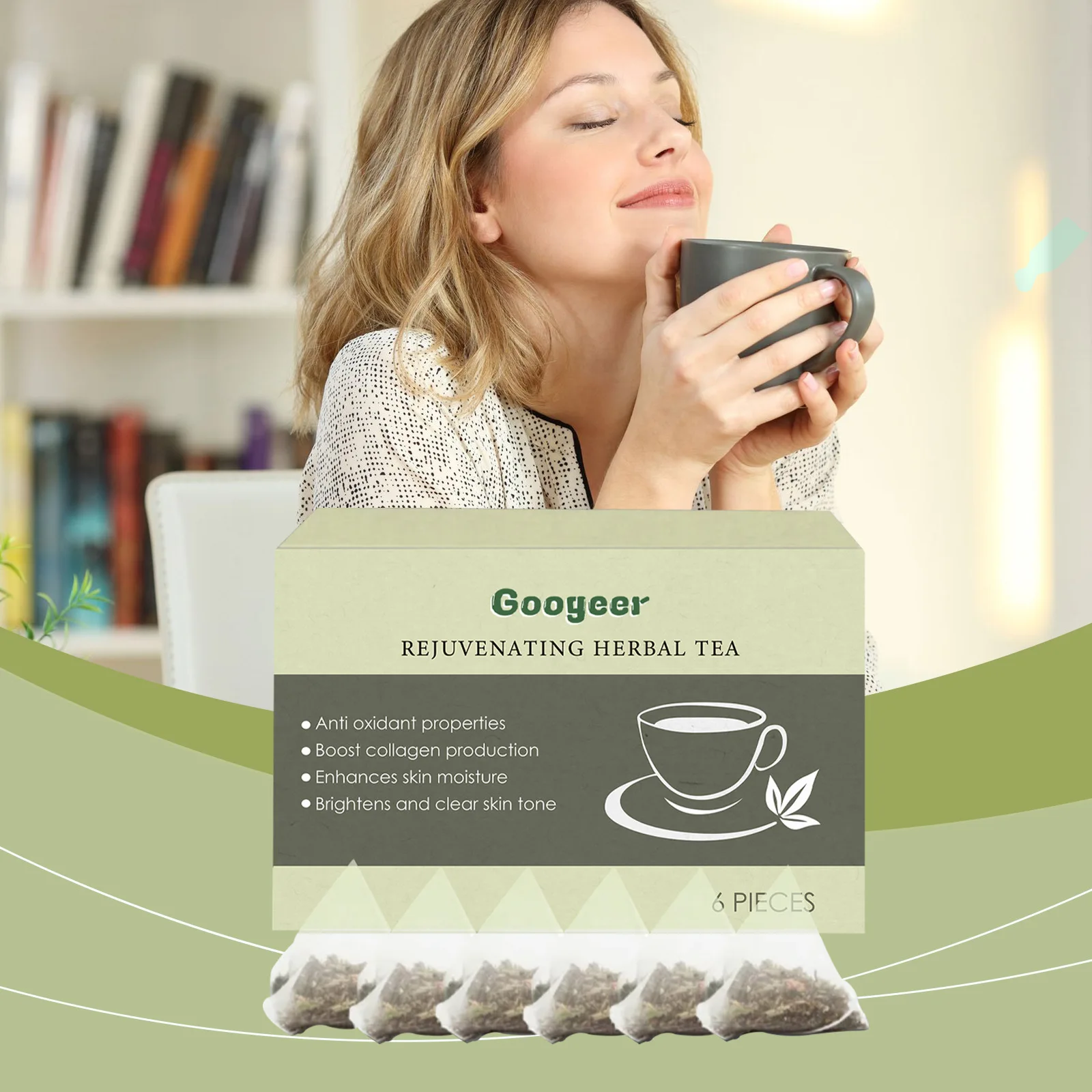 

Googeer 6pcs Detox Herbal Tea Support Energy Health Slimming Body Repair Body Fat Metabolism Weight Loss Body Detoxifying Tea