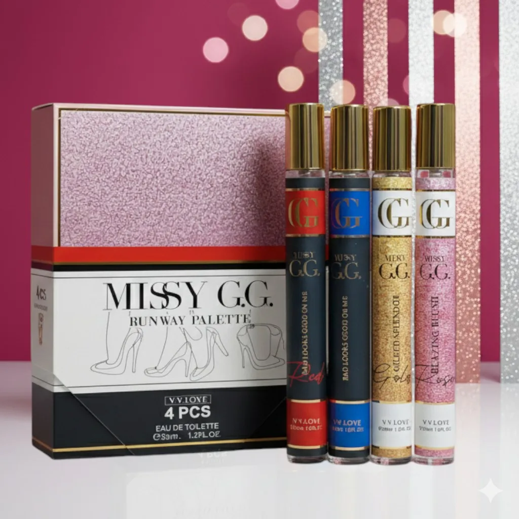 Set De 4 Piezas De Perfumes Fragancias Elegantes Y Duraderas Con Presentación De Lujo Ideal Para Regalo O Uso Diario