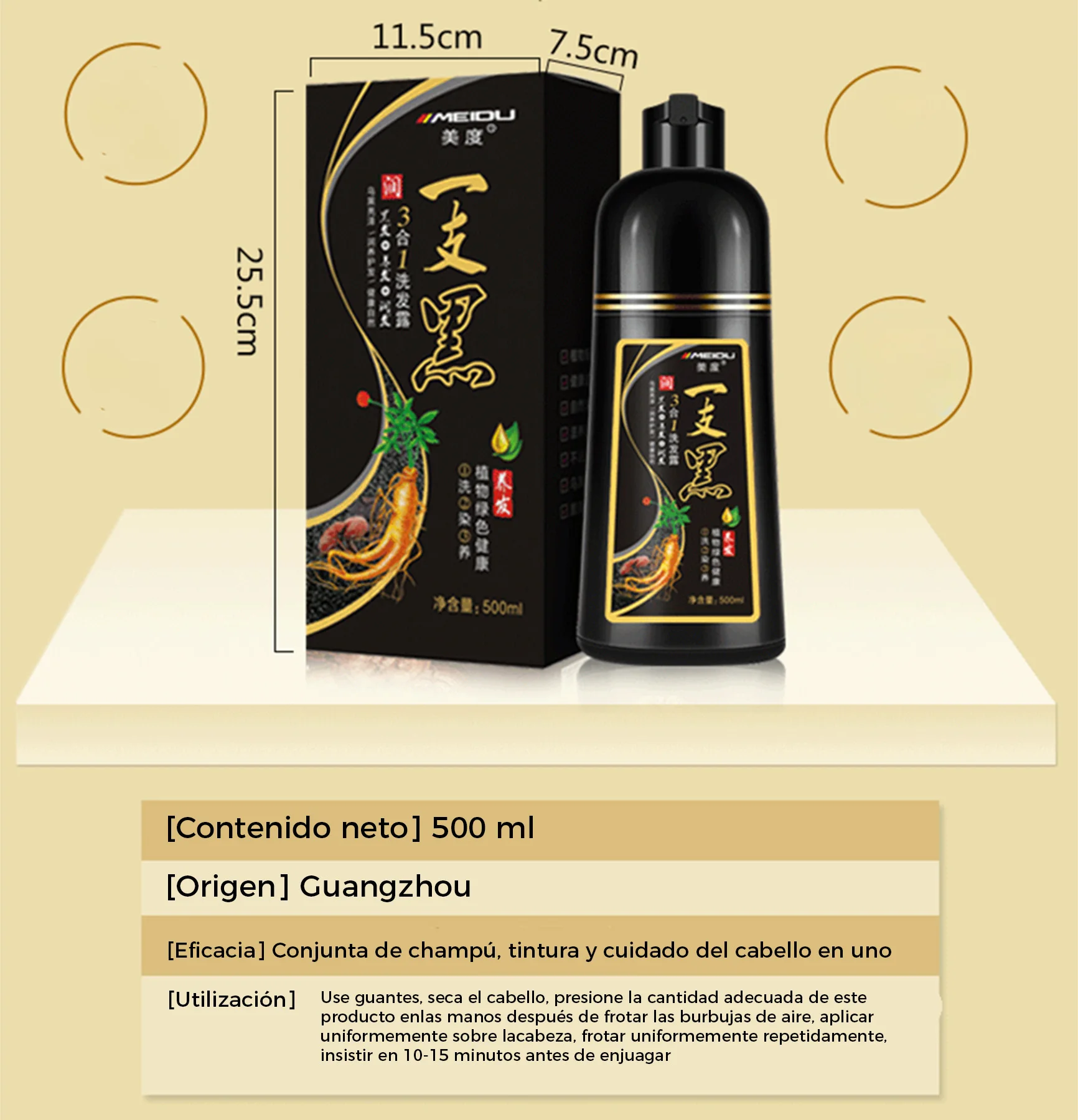 Shampoo Instant Dye Covers Natural Ginger Ginger 500ml