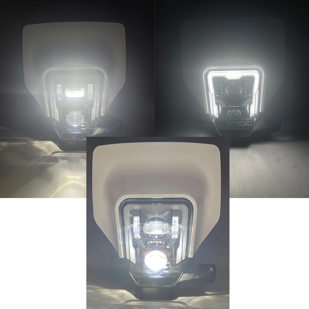 for Husqvarna Headlight LED Motorcycle Enduro TE TC FE 250 300 350 Headlamp Convex Lens Motocross Fairing Dirt Bike Accessories