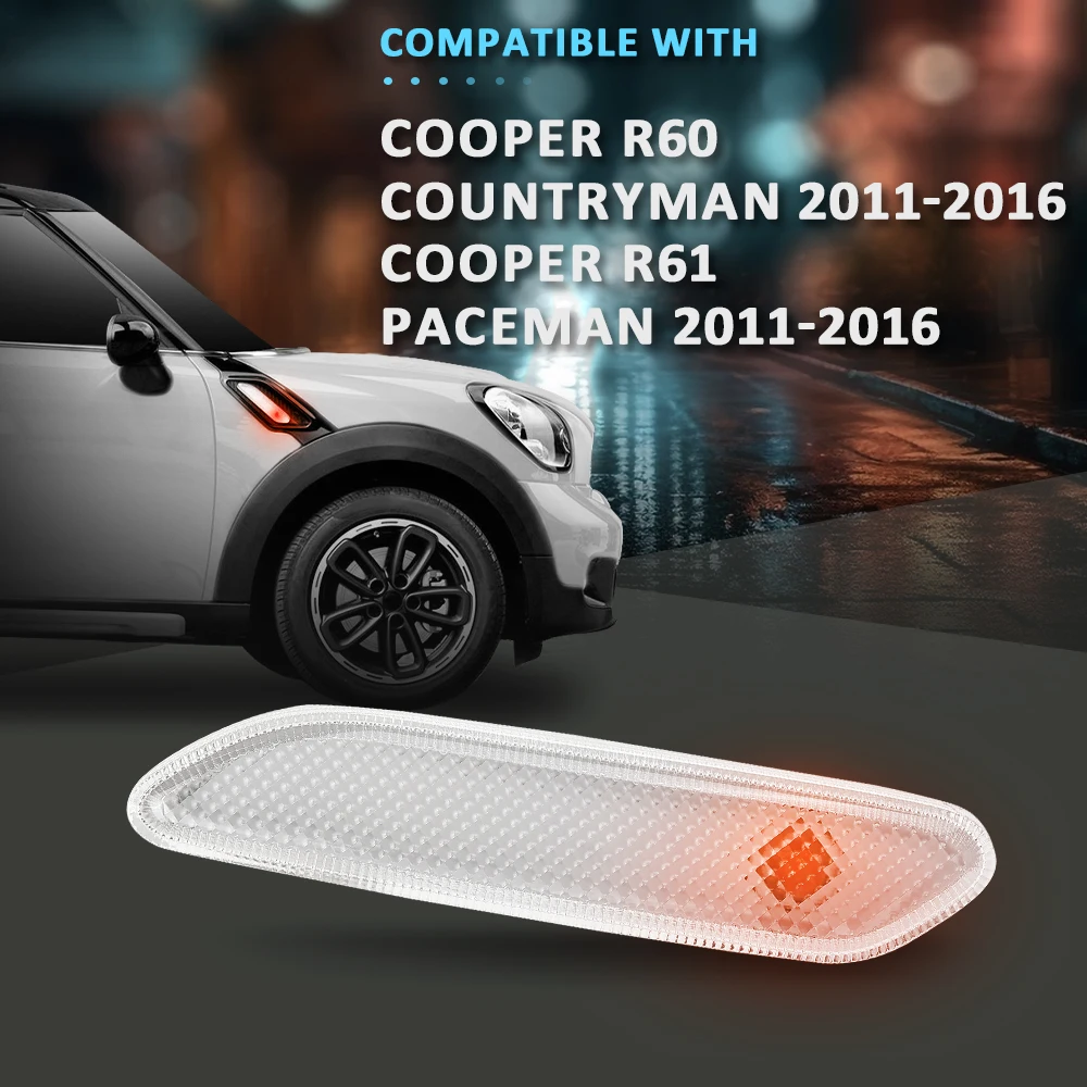 بدوره مصباح إشارة عدسة واضحة Rh صالح ل 2011-2016 ميني كوبر R60 ل 2013-2016 ميني كوبر R61 بيسمان 63139802570 مقاوم للماء #1