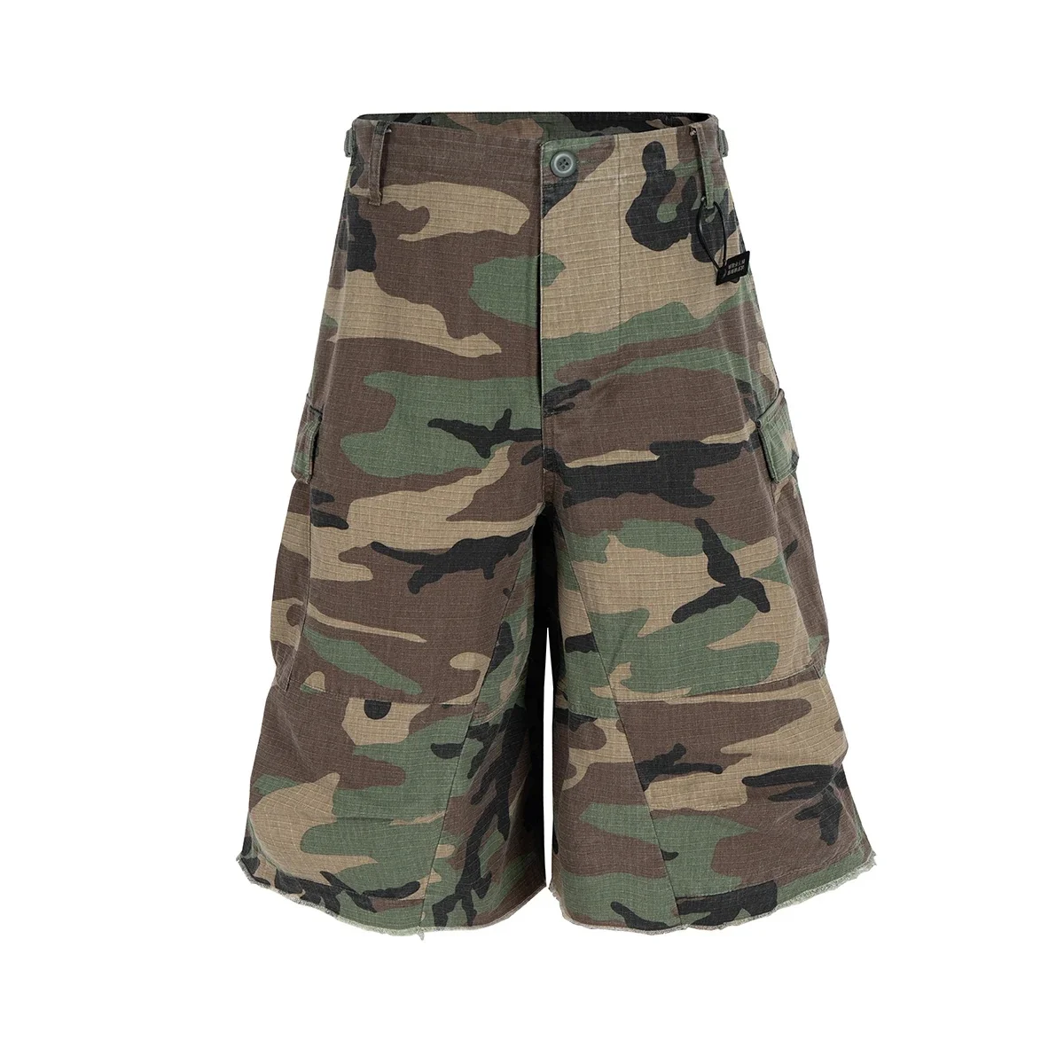 M65 Silhouette Camouflage Cargo-Shorts für Herren, weites Bein, Patchwork, Baggy-Sommershorts, übergroße, lockere Overknee-Hose