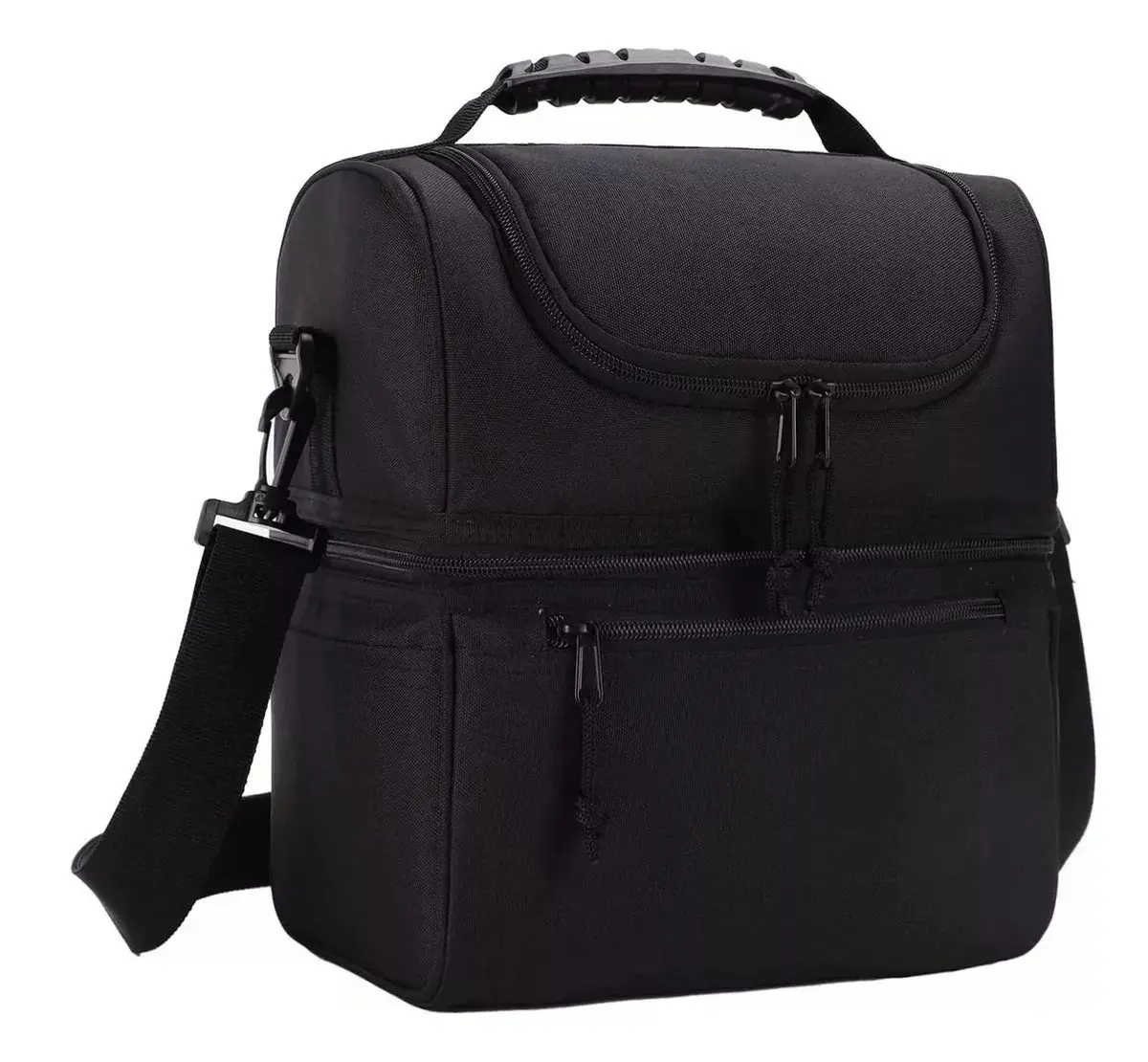 LAGOM Bolsa Del Almuerzo Bl-116 Litros Lonchera Térmica Para Comida Reutilizable Hielera Termica De 2 Capas Para Hombres Y Mujeres, Grande Capacidad Bolsa Térmica Para Oficina (negro)