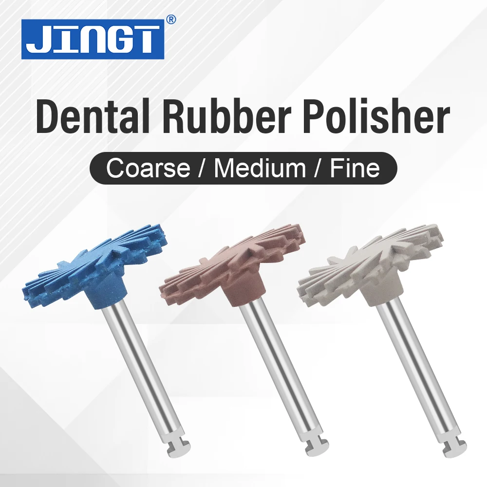 

JINGT Dental 3-Stage Diamond Polisher: Premium Composite & Zirconia Resin Finishing System with Blue, Pink & Grey Discs (14mm)