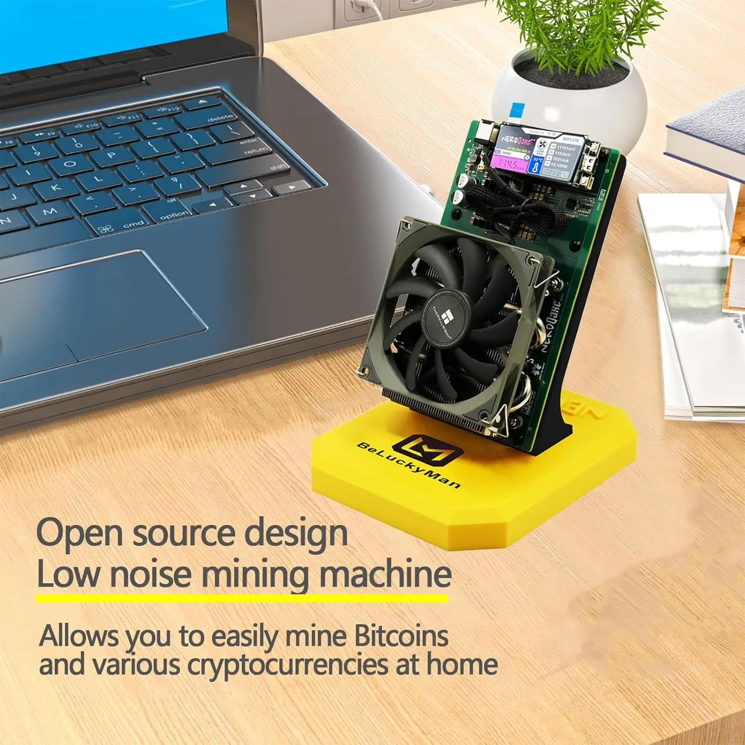 KIC NerdQaxe++ 4.8TH/s Bitcoins Miner 4 Stück BM1370 Asic Chip Solo BTC 15J/Th 98 W Stromverbrauch Open-Source-Mining-Maschine