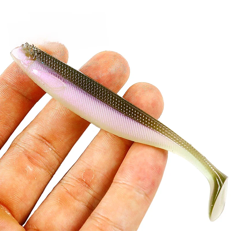 NOWY Superkontynent ShadTeez T-tail 50mm 70mm 100mm Szczupak Zander Predator Wędkarstwo 3d oczy Miękka przynęta Przynęty wędkarskie — zdjęcie 2