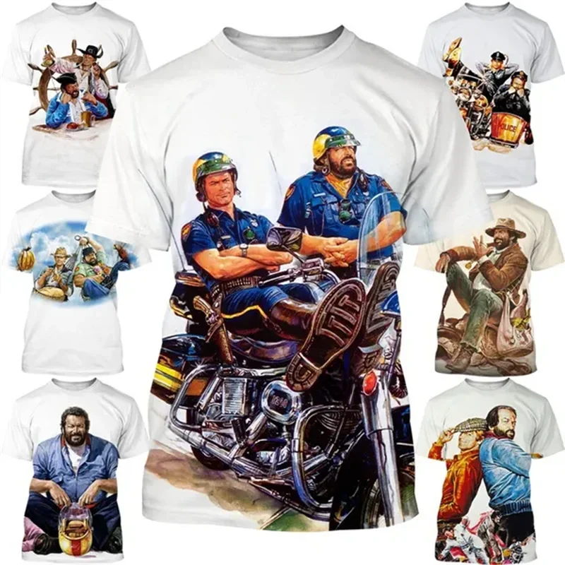 Neueste Knospe Spencer Terence Hill 3D-Druck T-Shirt für Männer lässig Streetwear T-Shirt Harajuku