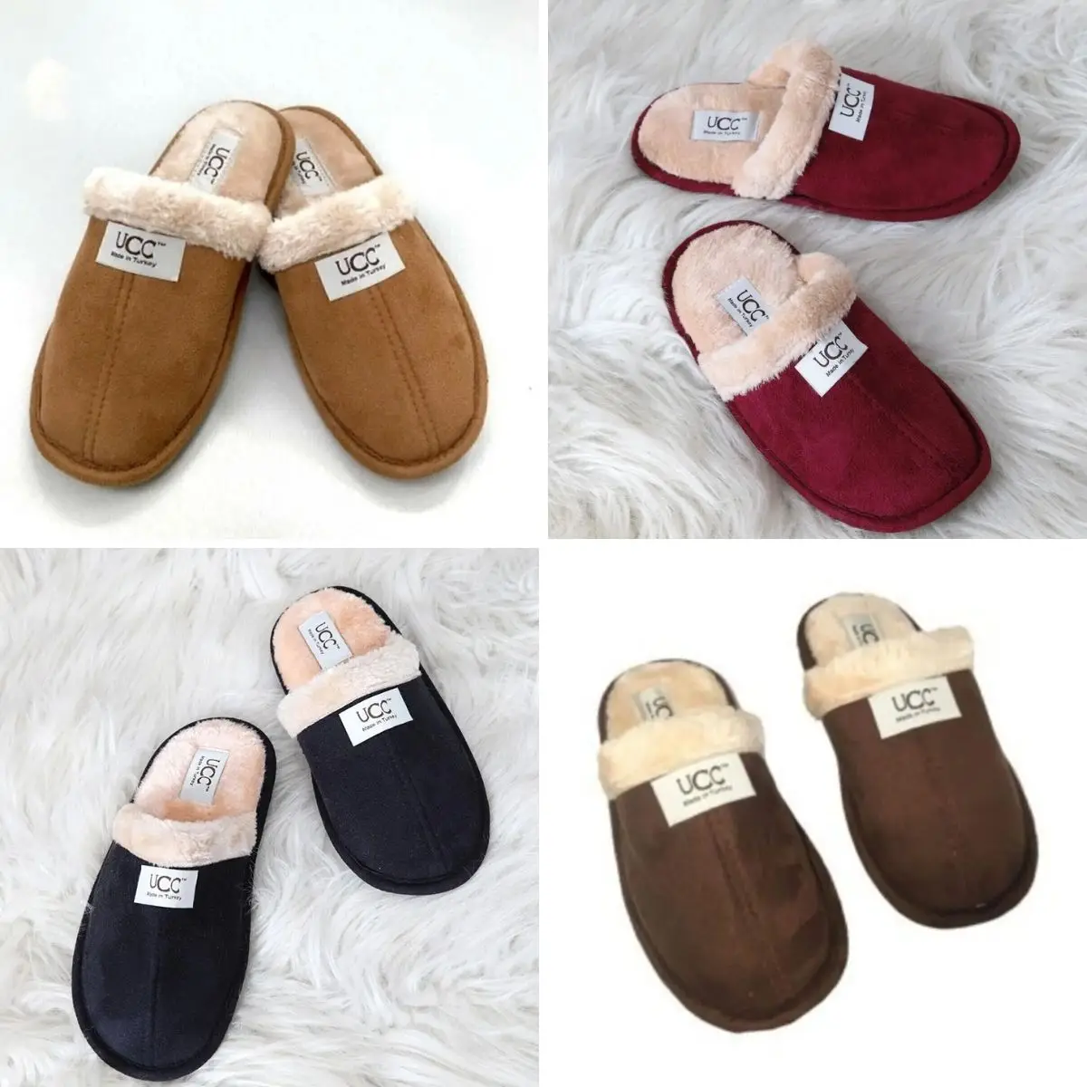 

Unisex House Slippers with Fur Inside, Winter Warm Indoor Home Slippers Closed Toe Couple Slippers Comfort Soft Sole House Shoes