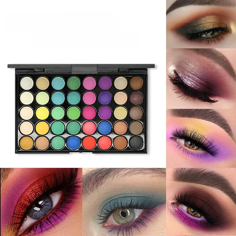 40-kolorowa paleta cieni do powiek dla kobiet Pigmenty do makijażu w kolorze ziemi Wodoodporna, długotrwała paleta cieni do powiek Matte Powder Palette Tools — zdjęcie 2