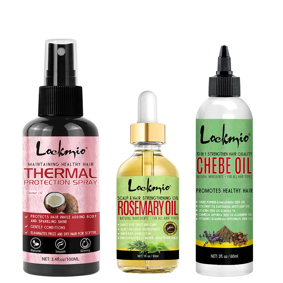 

Теплозащитный спрей для защиты волос от жары, масло розмарина, эфирное масло Chebe, увлажняющий кондиционер против вьющихся волос для всех