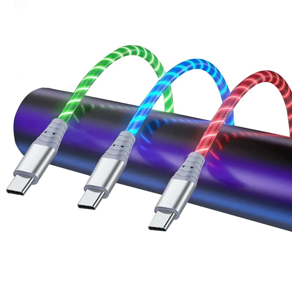 100W świecący kabel LED 7A Micro USB typu C przesyłanie strumieniowe przewód USB C szybkie ładowanie dla Huawei Xiaomi Samsung — zdjęcie 2