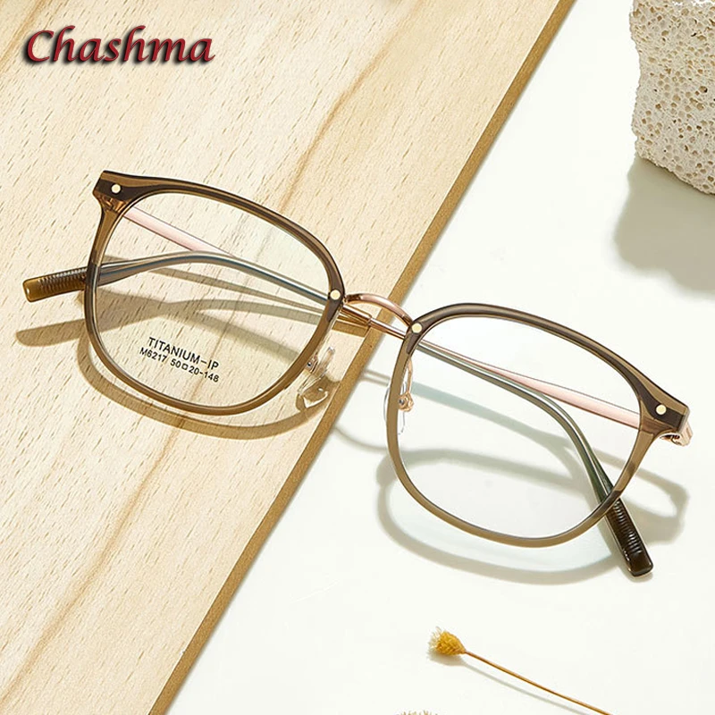 Chashma Prescription Glasses Women Fashion Square Optical TR90 Titanium Ultra Light Eyeglasses Frames Eyewear Recipe Spectacles
