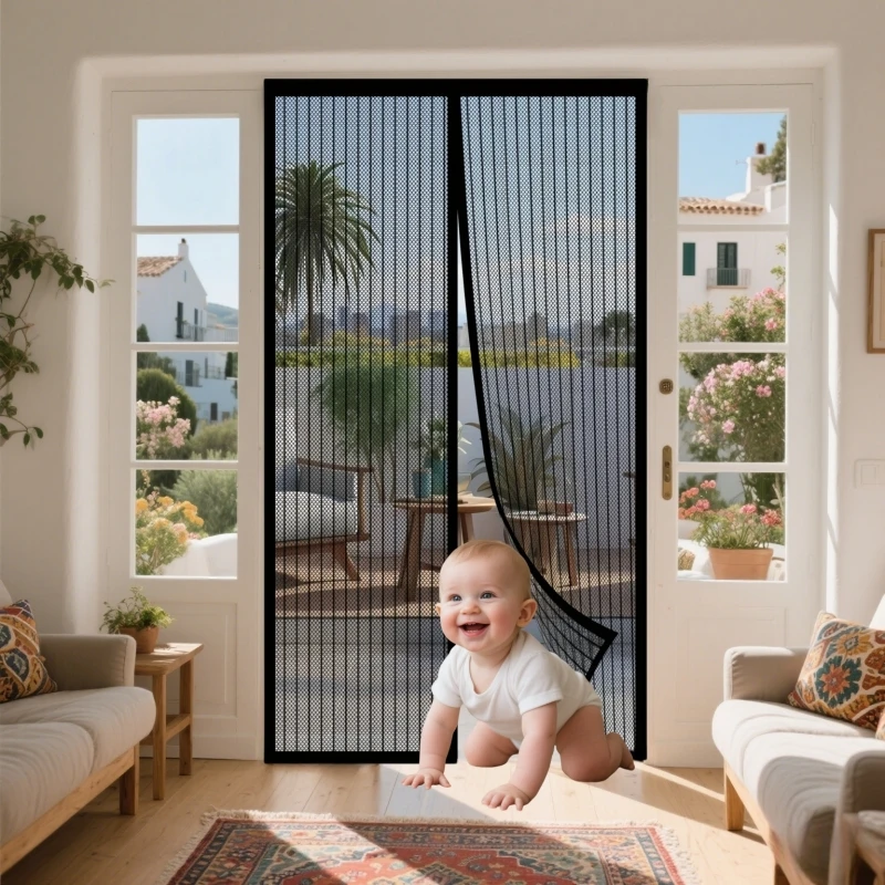 Magnetic Mosquito Net Mesh Anti-mosquito Protection Automatic Closing Fly Insect Screen on The Door Curtain for Kitchen Bedroom