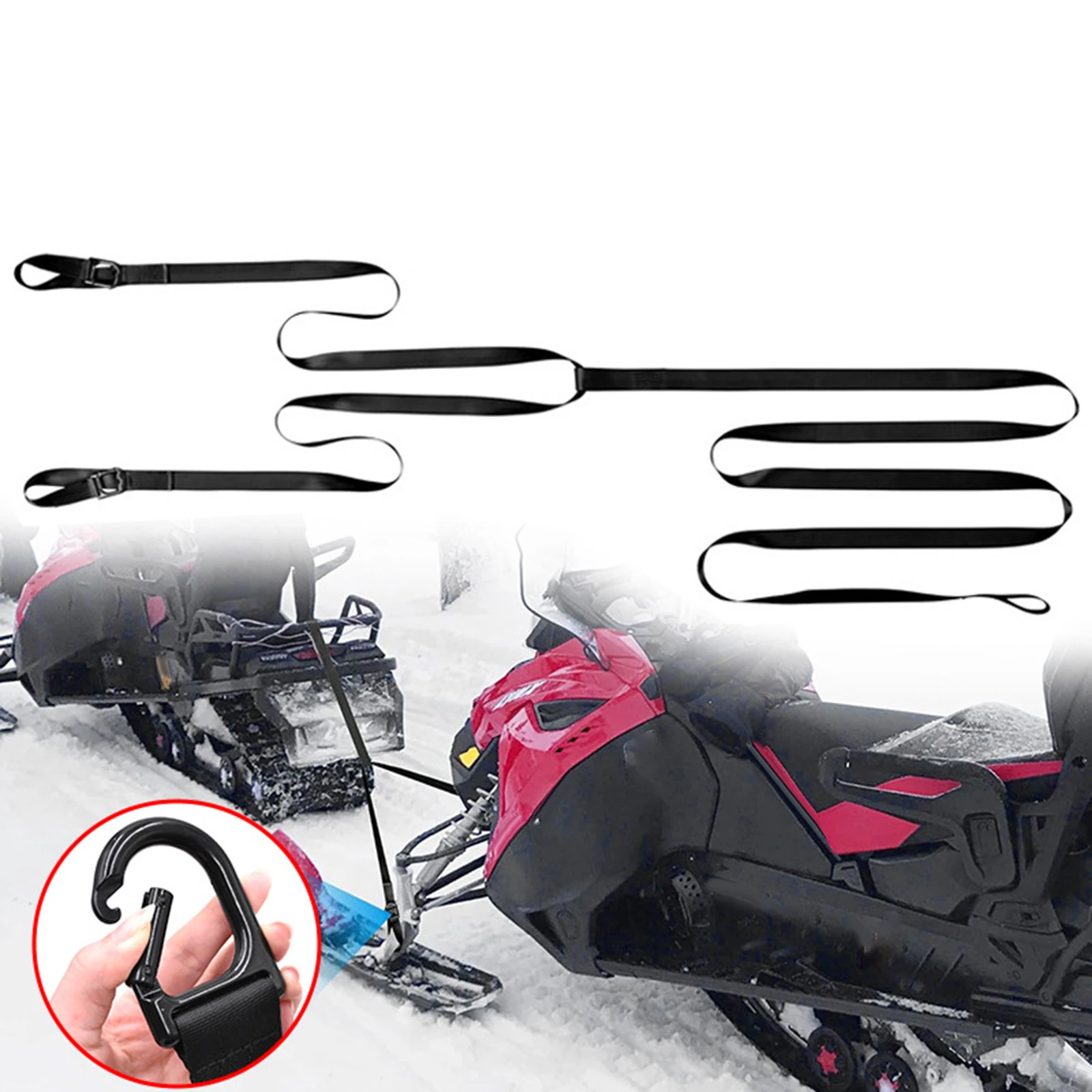 الثقيلة حزام سحب الثلج مع السنانير اضافية طويلة الطوارئ على الطرق الوعرة حبل للسحب عززت زلاجات سحب حبل الملحقات