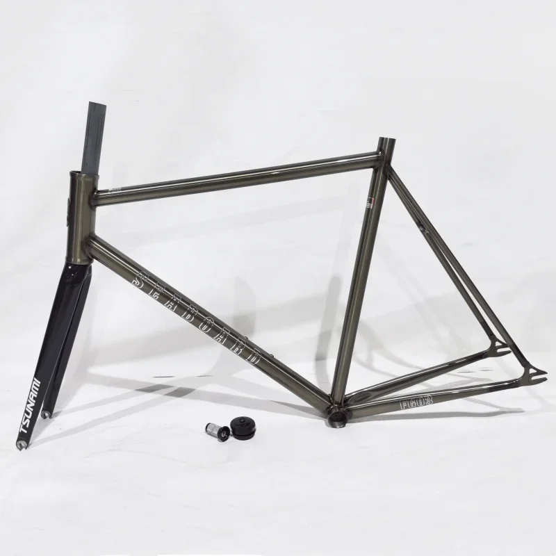 700c Seaboard Fg03 Track Bike Frame Koolstofvezel Vork 4130 CR-MO Fixie Racefiets Framework Enkele Snelheid Vast Gearing Frame - afbeelding 2