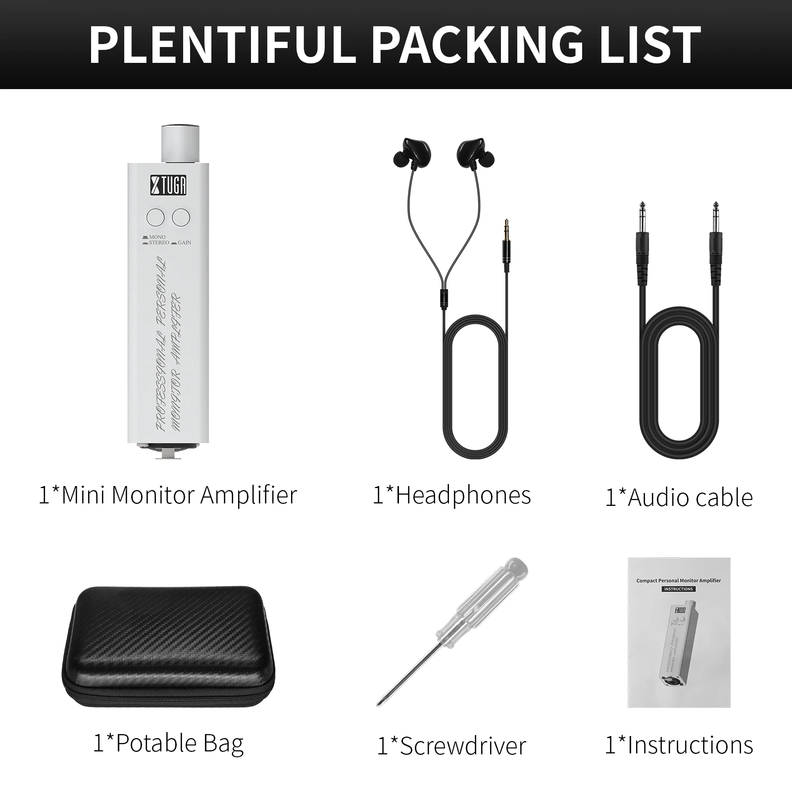 인이어 모니터 앰프 LSY-20 초소형 개인용 인이어 모니터 앰프 스테레오/모노 DJ 무대 음악 모니터링용