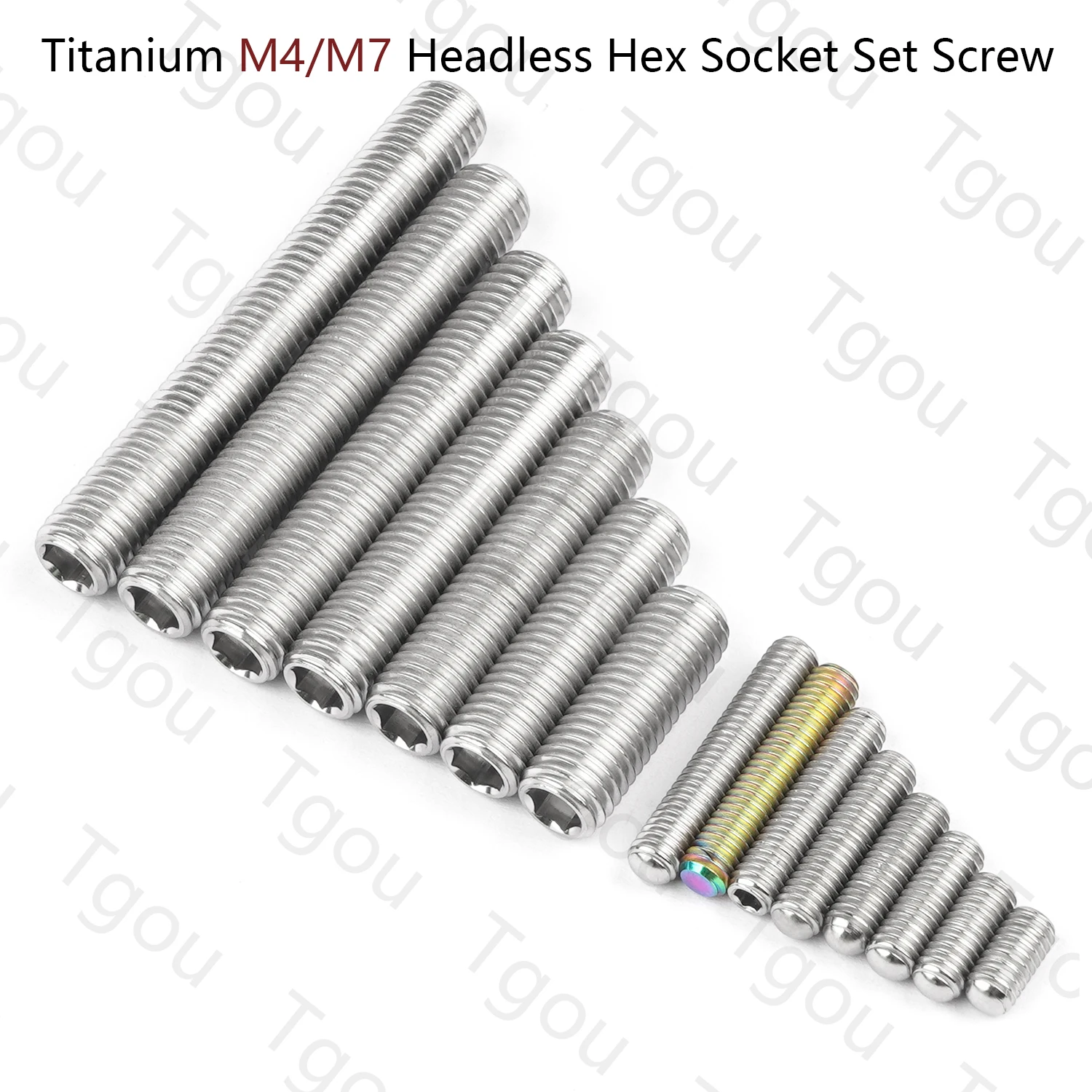 Tgou Titanium M4/M7 Socket Head Headless Set Screw for Bicycle Motorcycle Fasteners