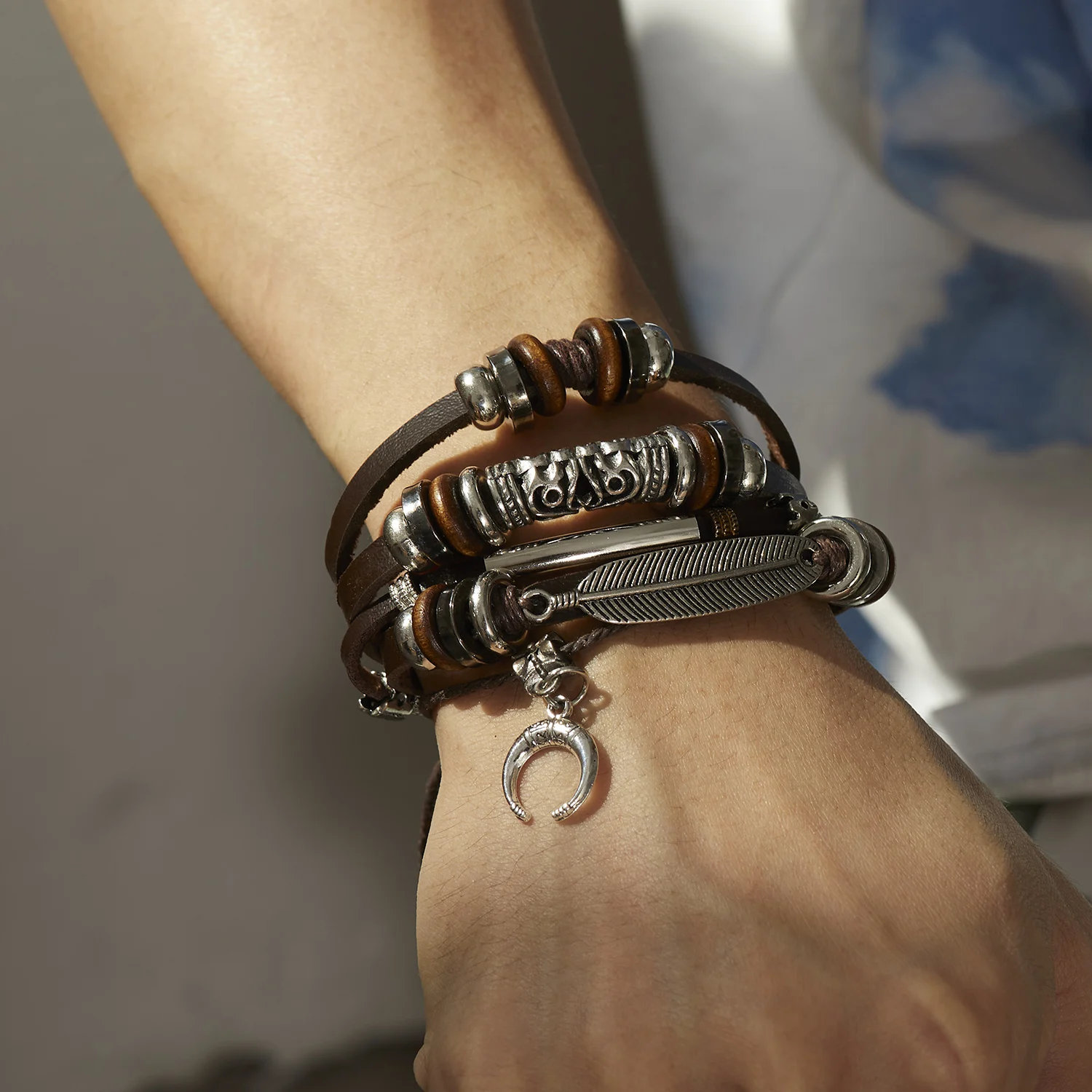 Bán Áo Lông Vũ Da Vòng Tay Pun - đánh giá và giá Men'S Accessories Jewelry Sale