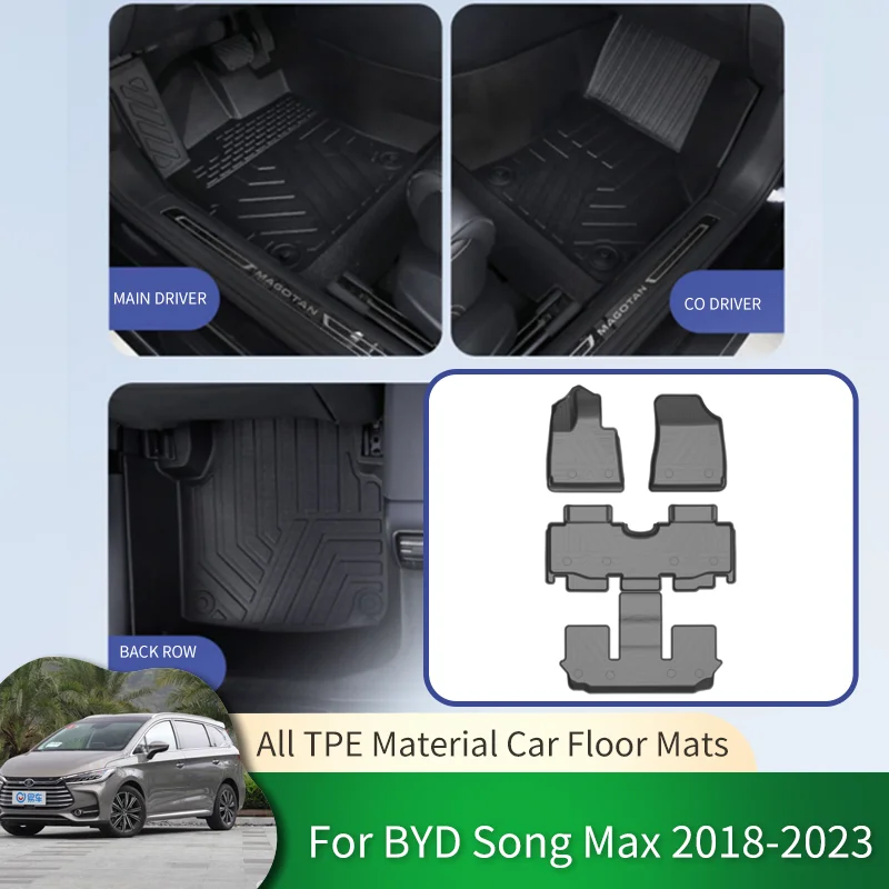 

for BYD Song Max 2018~2023 2022 20201 2020 Car Floor Mats Full Surround Car Non-slip Waterproof Protective Liner Foot Pad Carpet