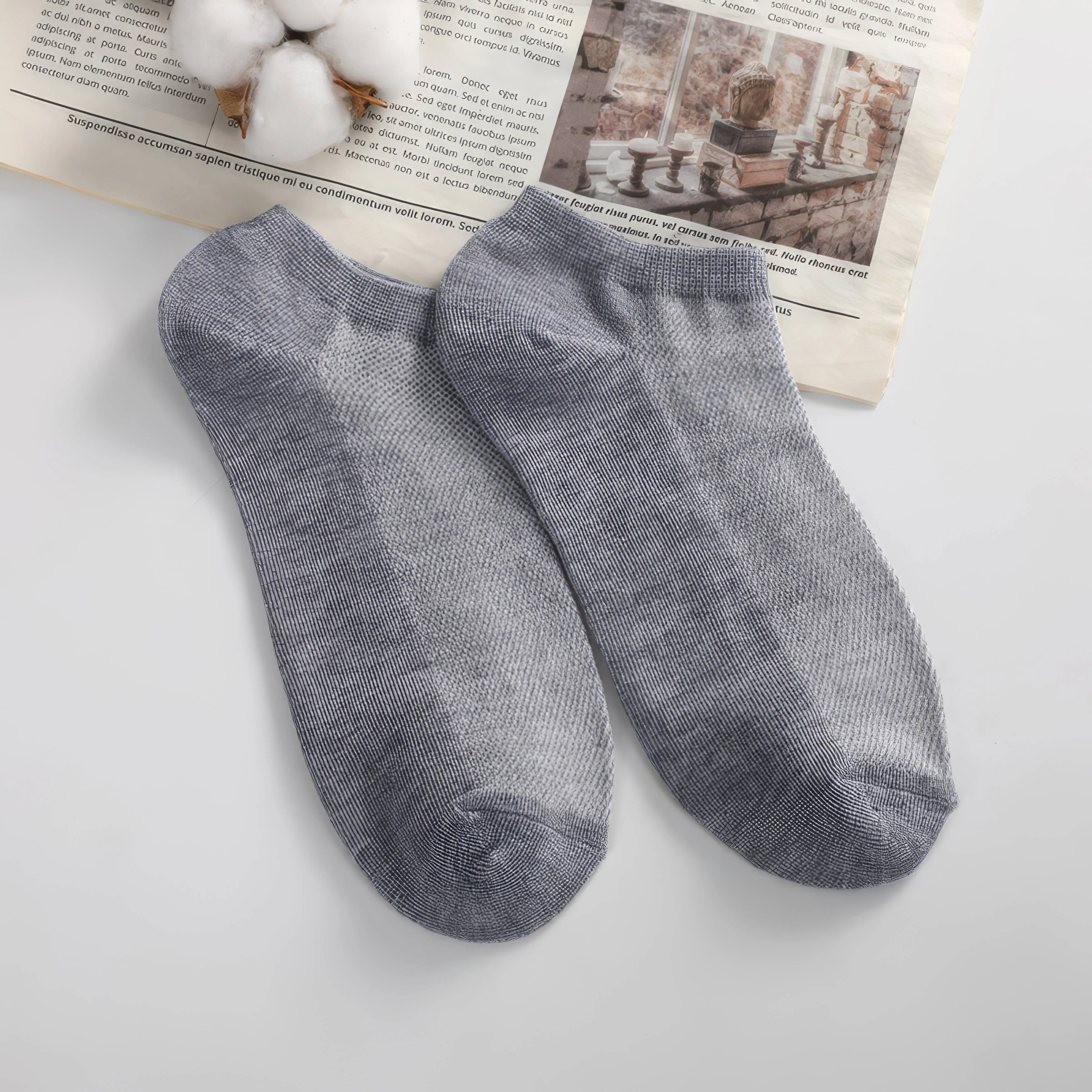 10 pares de meias clássicas pretas, brancas e cinza, respiráveis, antiderrapantes e confortáveis, adequadas para todas as estações