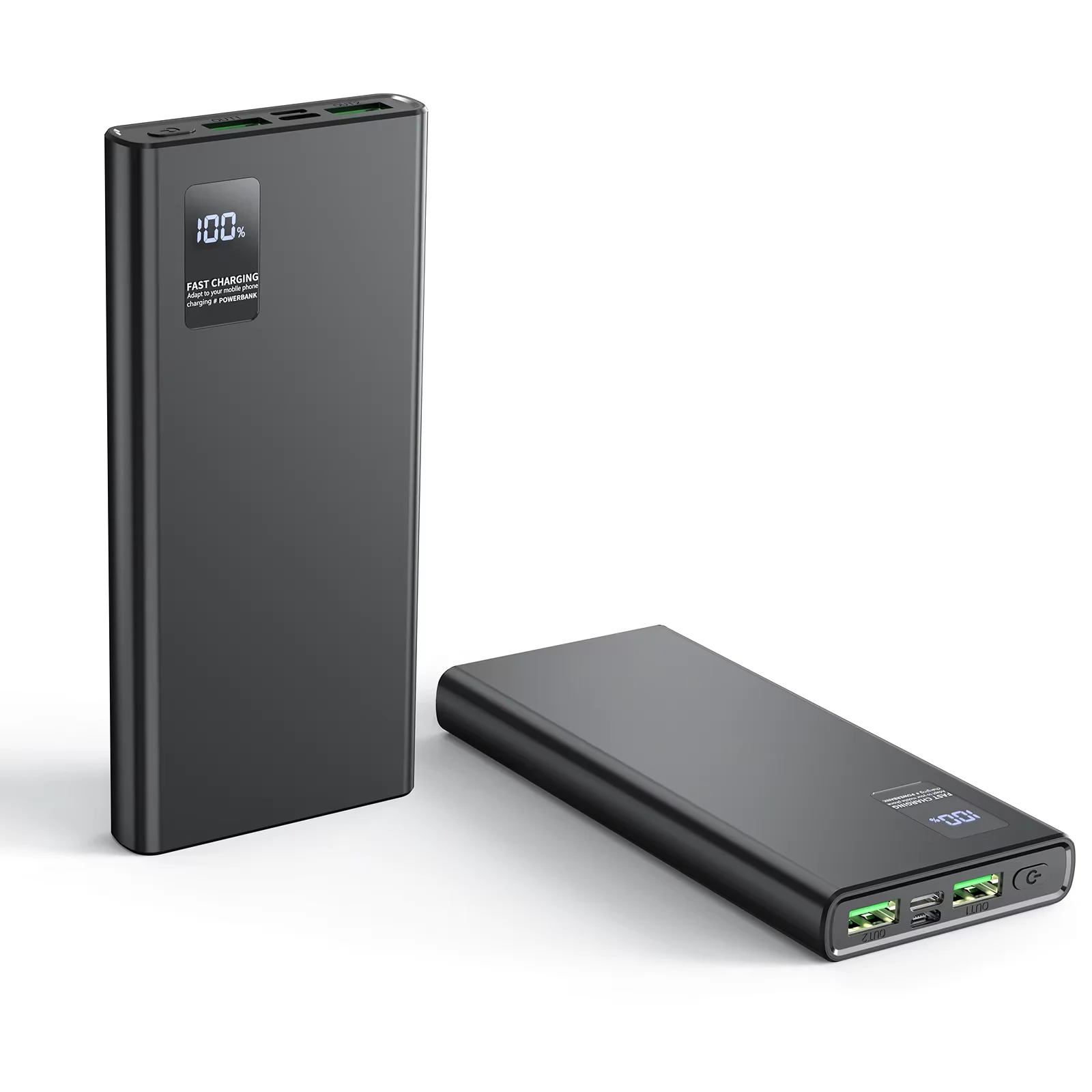 Power bank con ricarica super rapida da 40 W, caricabatterie portatile con display digitale a LED, porte di uscita USB-C e doppia porta USB, batteria esterna ad alta capacità per iPhone, Samsung e