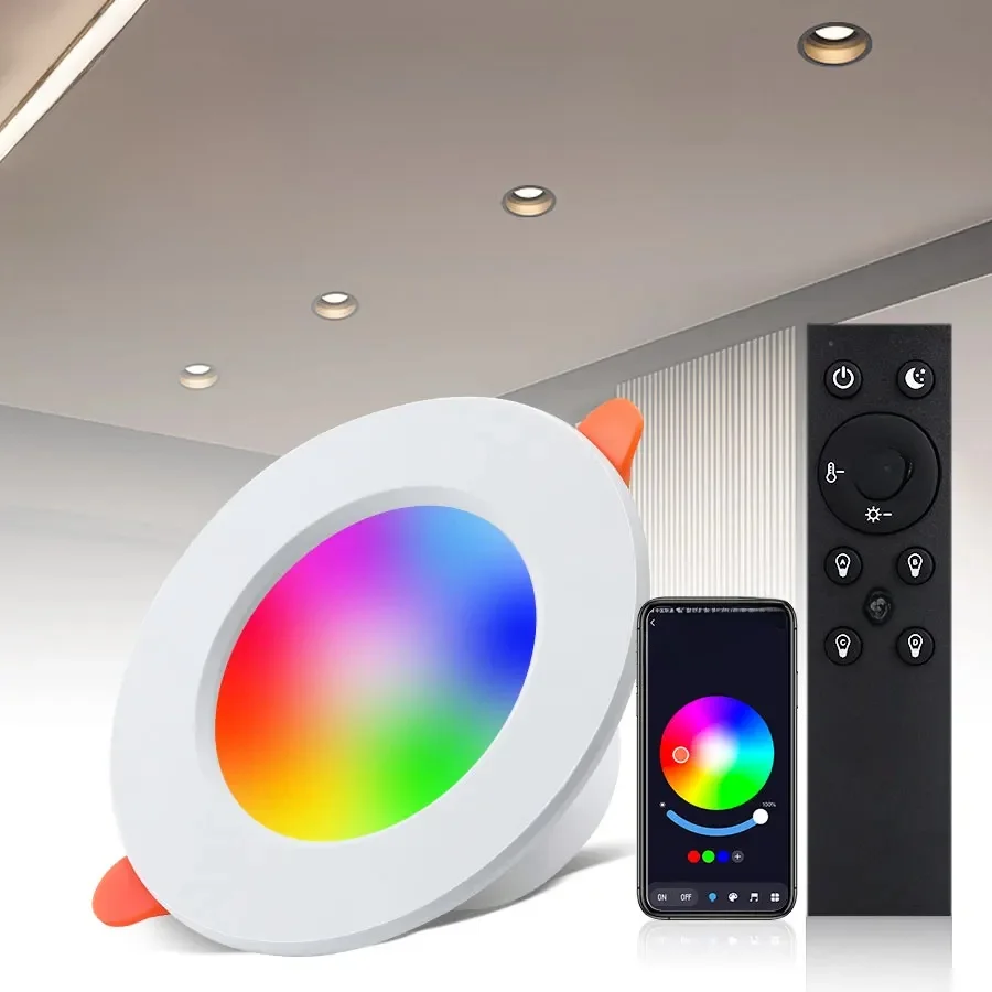 Tuya – ampoule intelligente Bluetooth, Downlight LED à intensité variable, rvb, 220/110V, avec télécommande, groupe de contrôle par application Smartlife