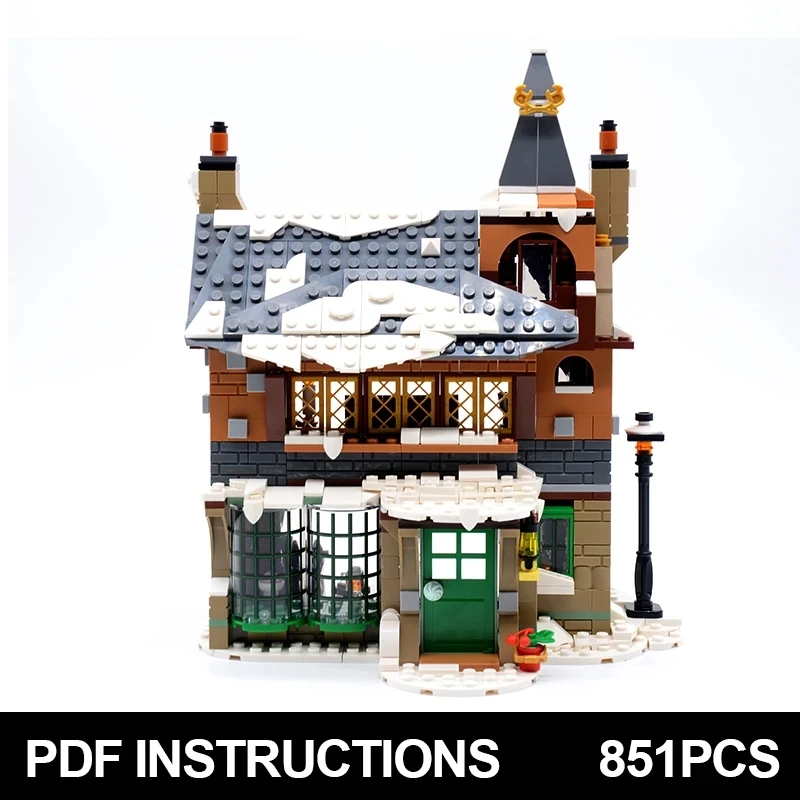 MOC Movie Magic Castle 76388 Village Visit Building Blocks Model Building Hogsmeade Bricks Toys Christmas  Gift