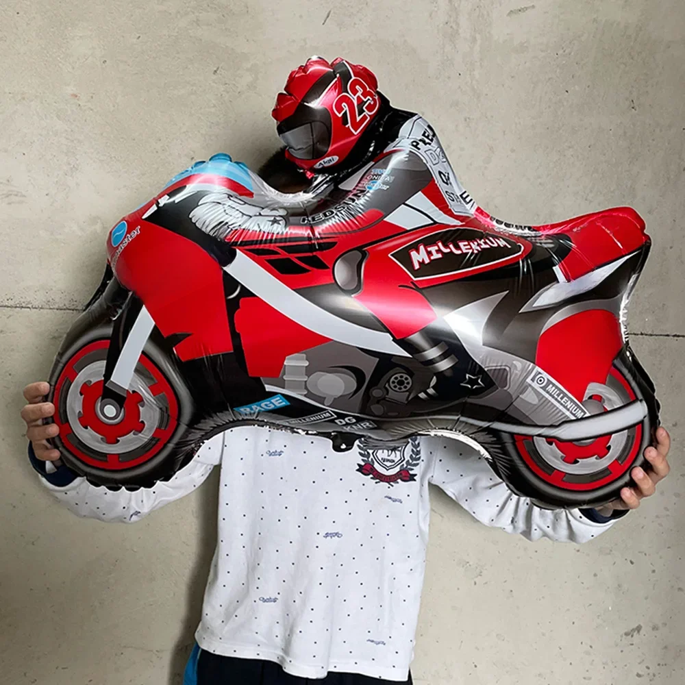 AliExpress AADECORZZ Motorcycle Balloon Motocross Birthday Party Decorations Red Checkered Flag Foil Balloons Dirt Bike Sports Racing Party Supplies