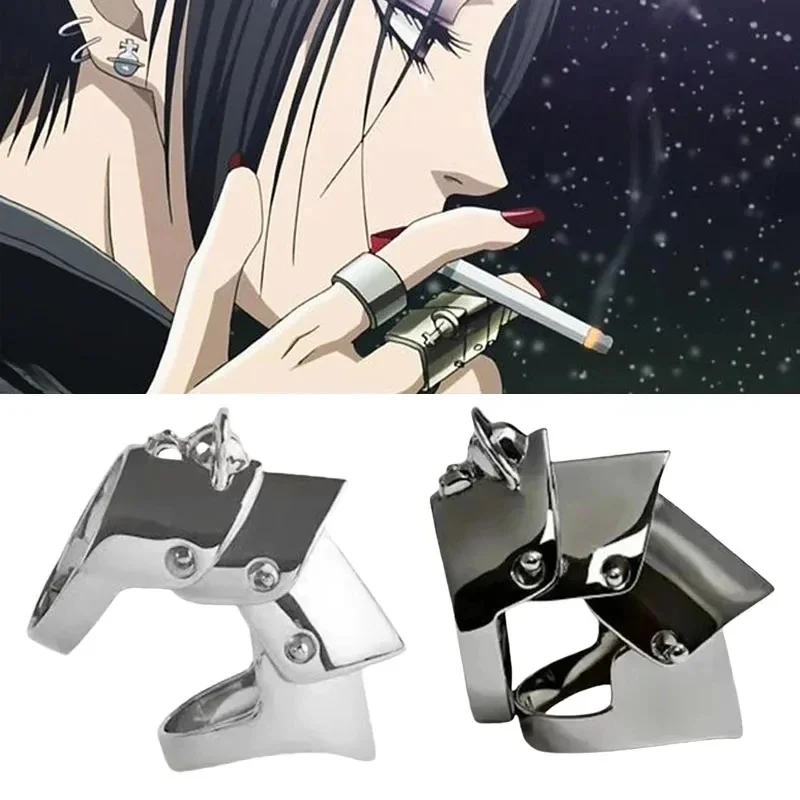 Pierścień Anime Punk Cosplay Zbroja Ochraniacz Palca Metalowe Pierścienie na Palce Dorosły Unisex Hiphop Ruchome Stawy Biżuteria Akcesoria Rekwizyt na Imprezę — 2